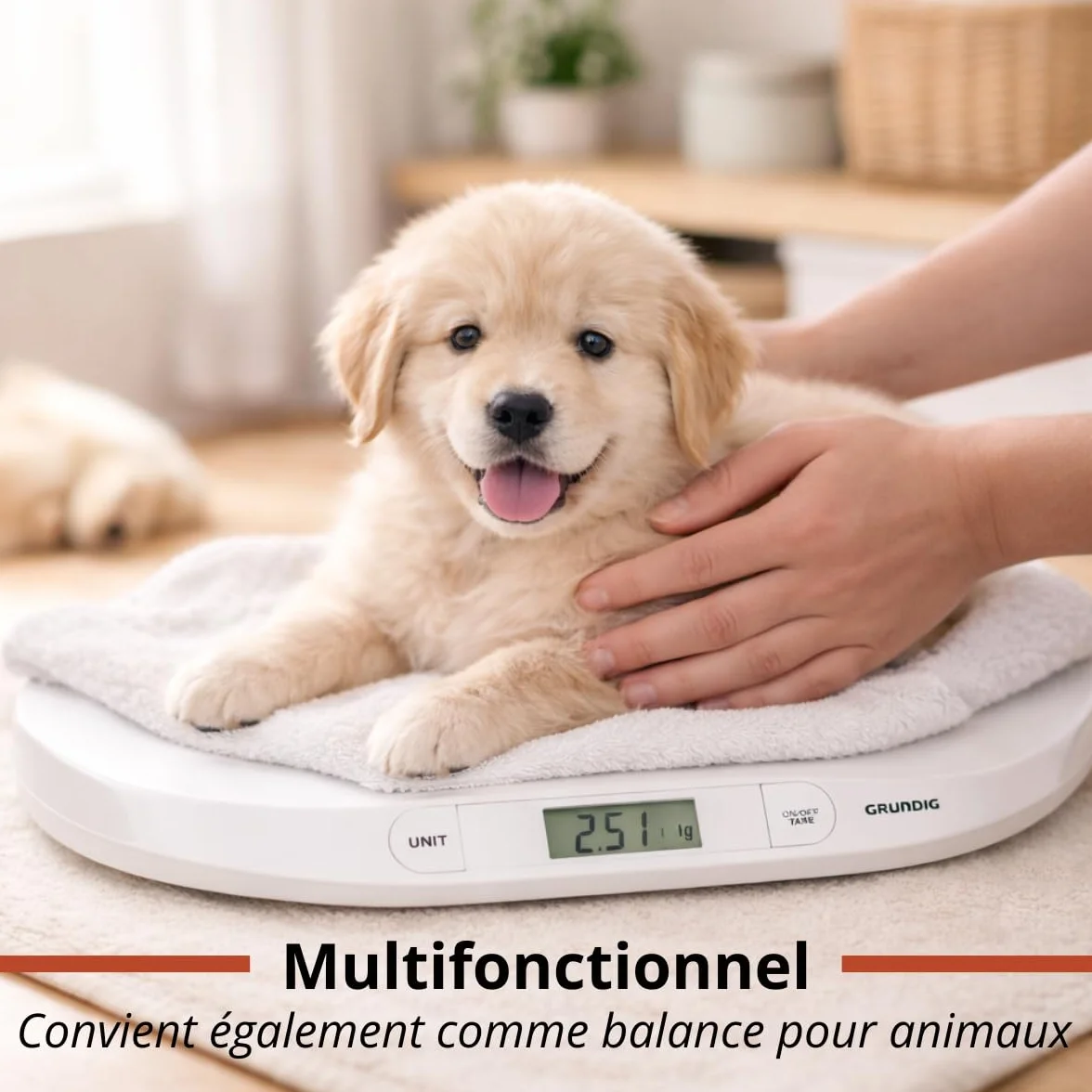 Grundig Balance Bébé Pèse Bébé Digital 20kg Écran LCD Fonction Tare Balance Nouveau-Né