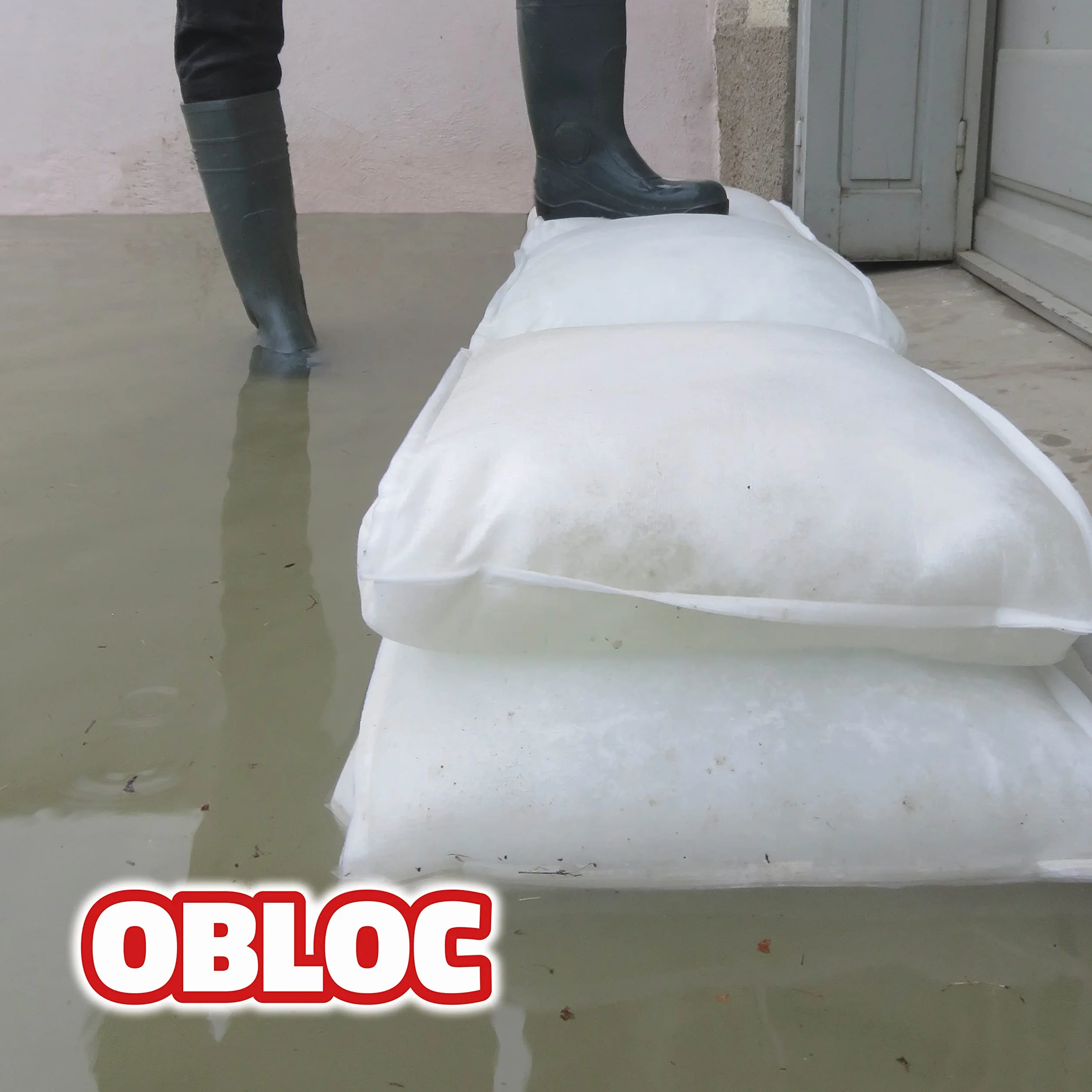 Sacs anti-inondation OBLOC® 60 x 40 cm – Sacs en intissé remplis de polymères superabsorbants