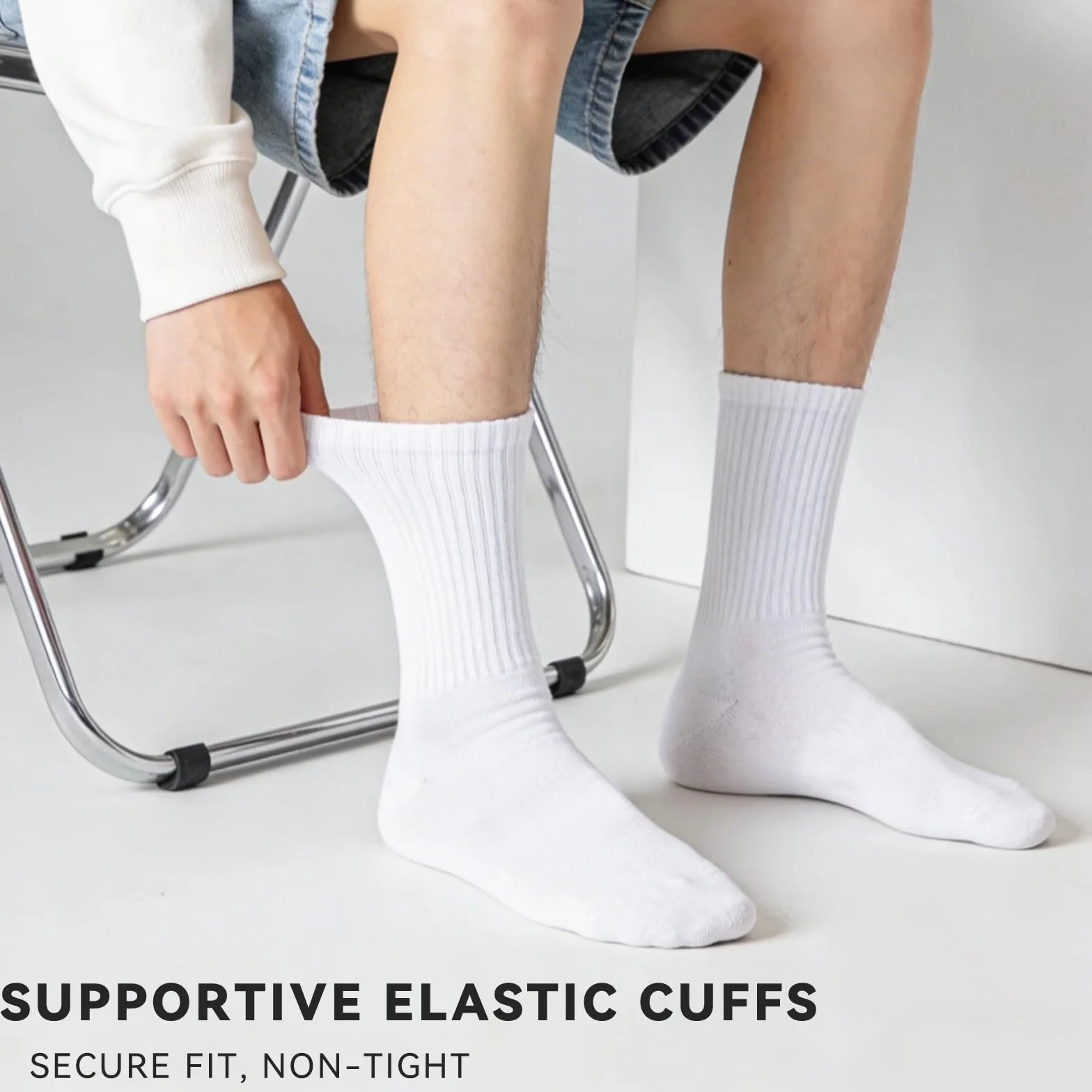 Chaussettes Homme Sport Coton Peigné Respirantes 5 Paires Tennis Running