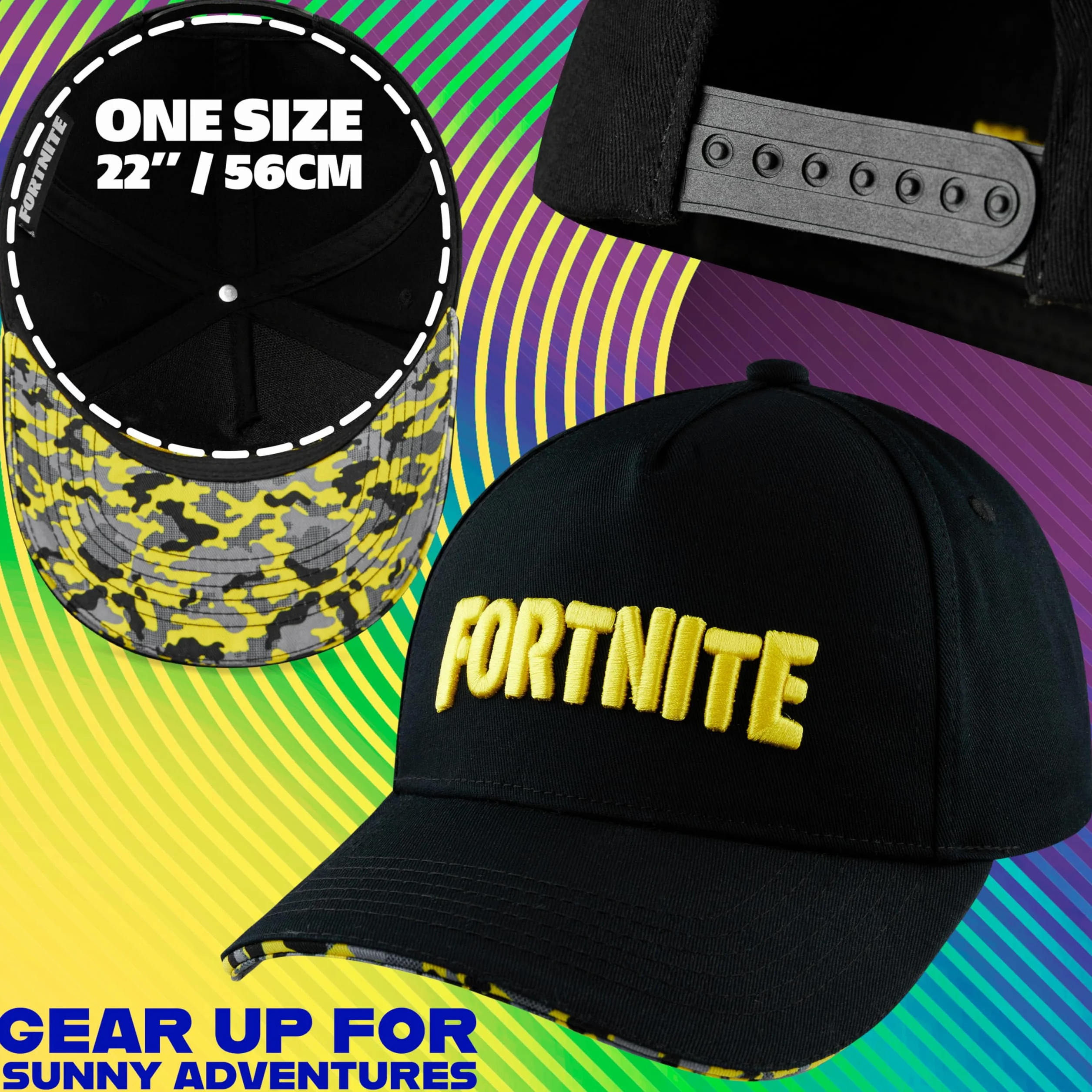 Fortnite Casquette de Baseball pour Garçon Ado Chapeau de Soleil à Visière avec Sangle Ajustable
