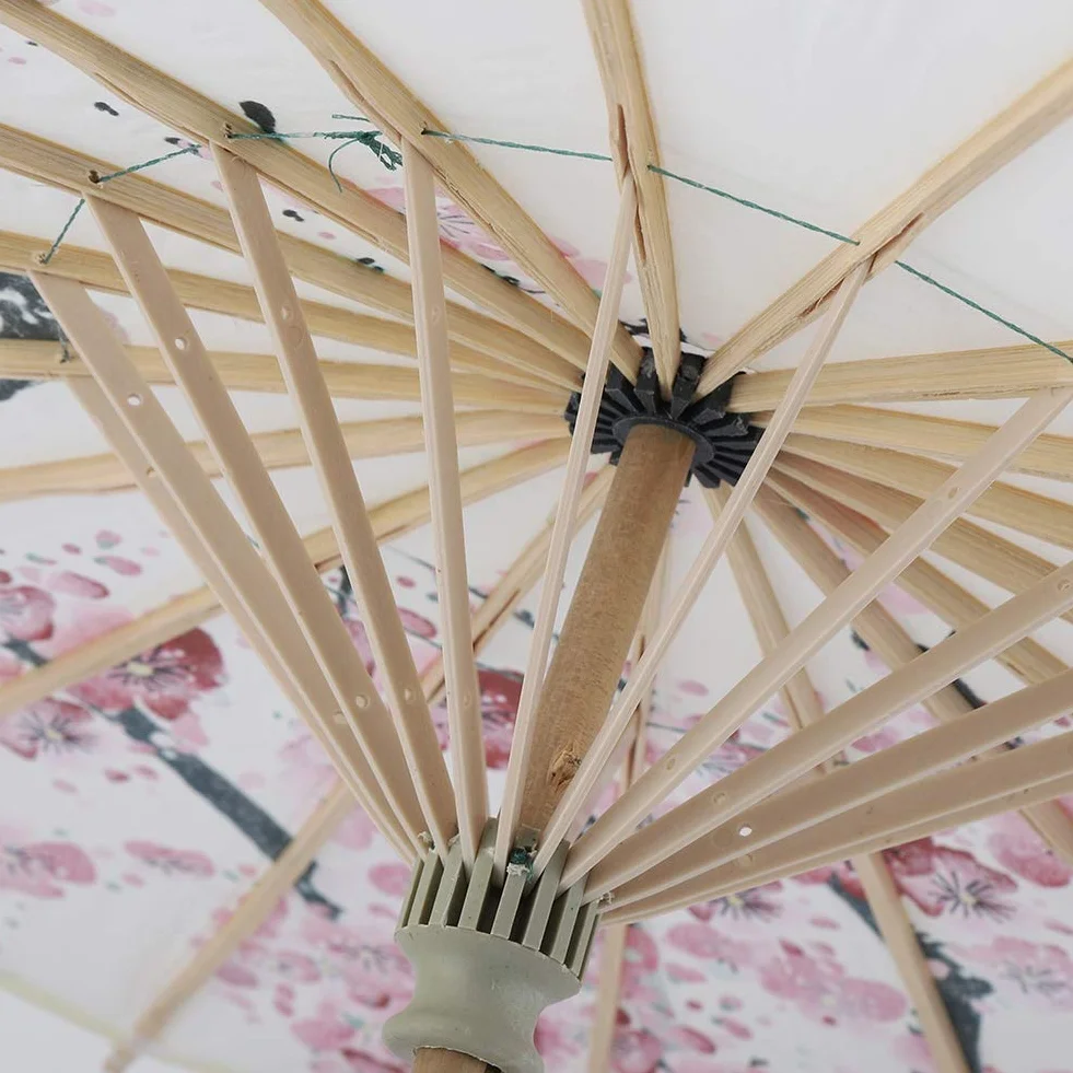 Parapluie Chinois Pliable Papier Huilé Imperméable Fleur de Prunier Art Classique