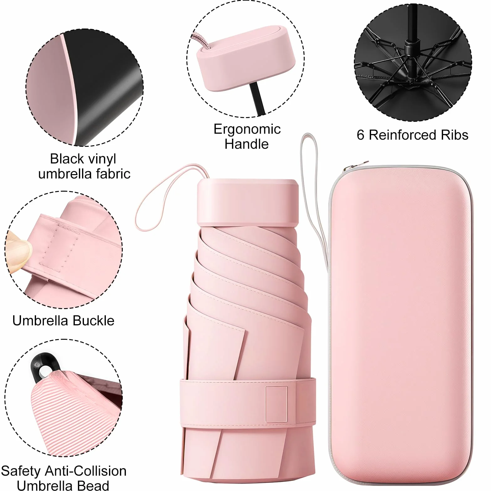 Parapluie Pliable Mini Anti-UV Compact Léger Voyage Homme Femme