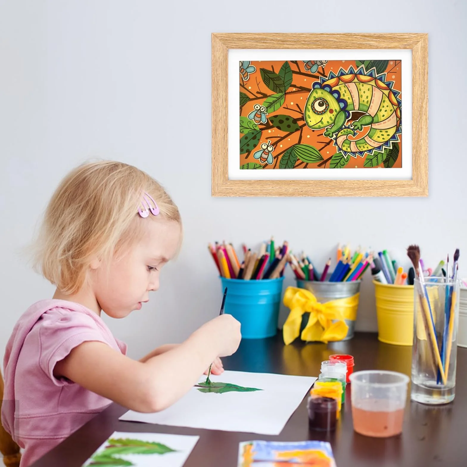 Cadre Dessin Enfant A4 Pliable Bois 3 Pièce