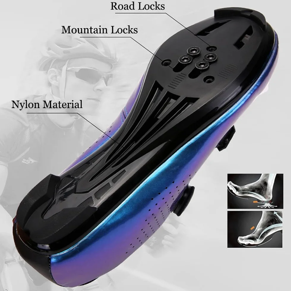 FANSU Chaussures Vélo Route Homme Antidérapants Cyclisme Lacets Rotatifs Look Lock 36-47 EU
