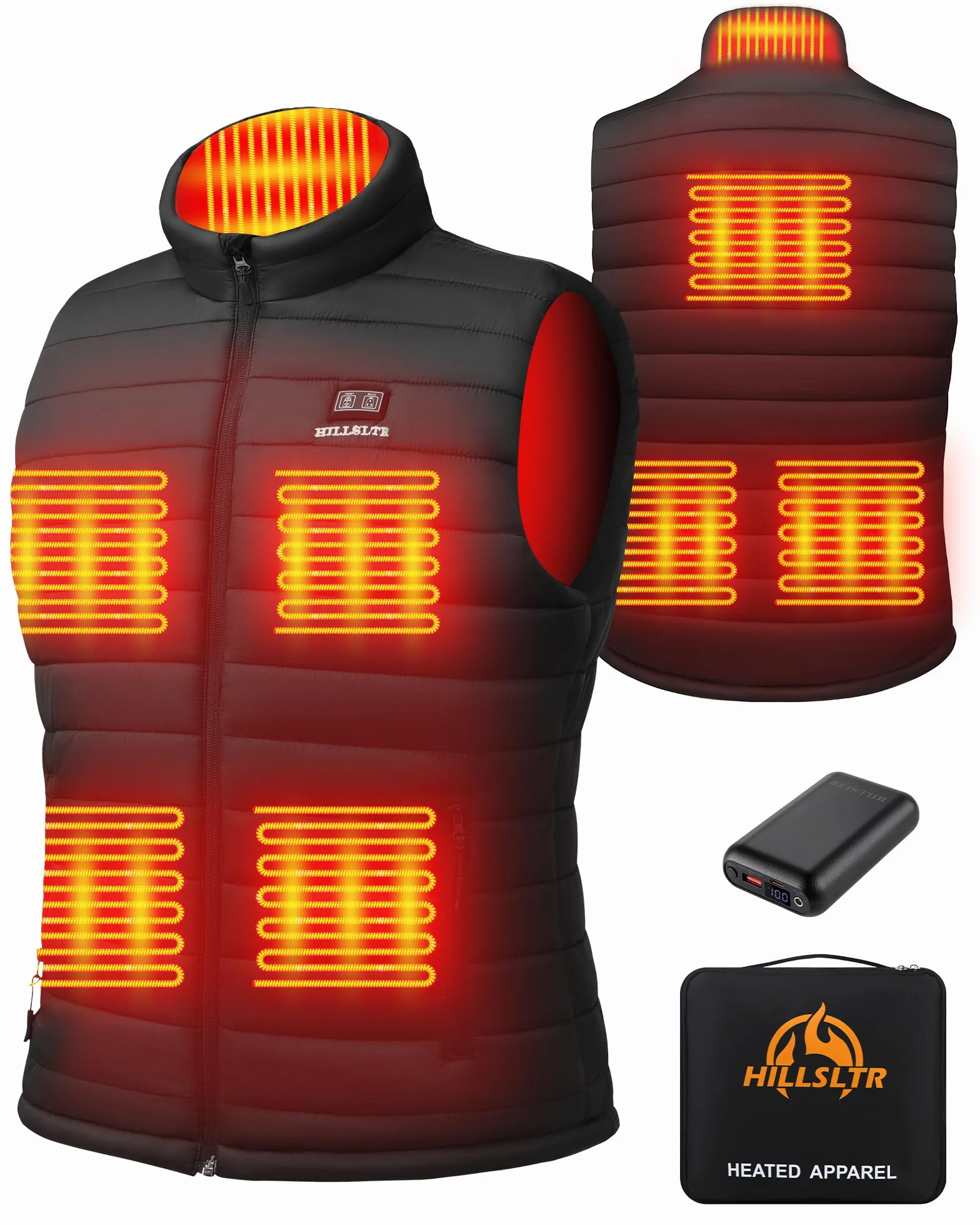 Gilet Chauffant Homme 20000mAh 7.4V 8 Zones de Chauffage 3 Niveaux de Chaleur Électrique Plein Air
