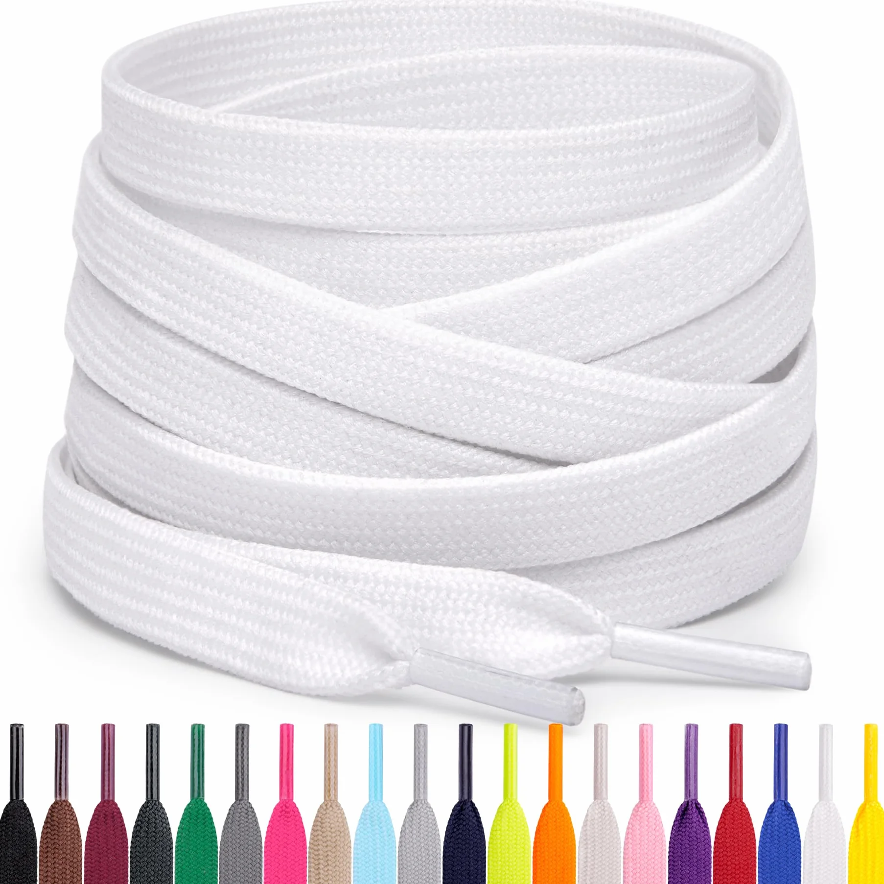 Miscly Lacets Plats Pour Baskets, Plusieurs Longueurs et Couleurs