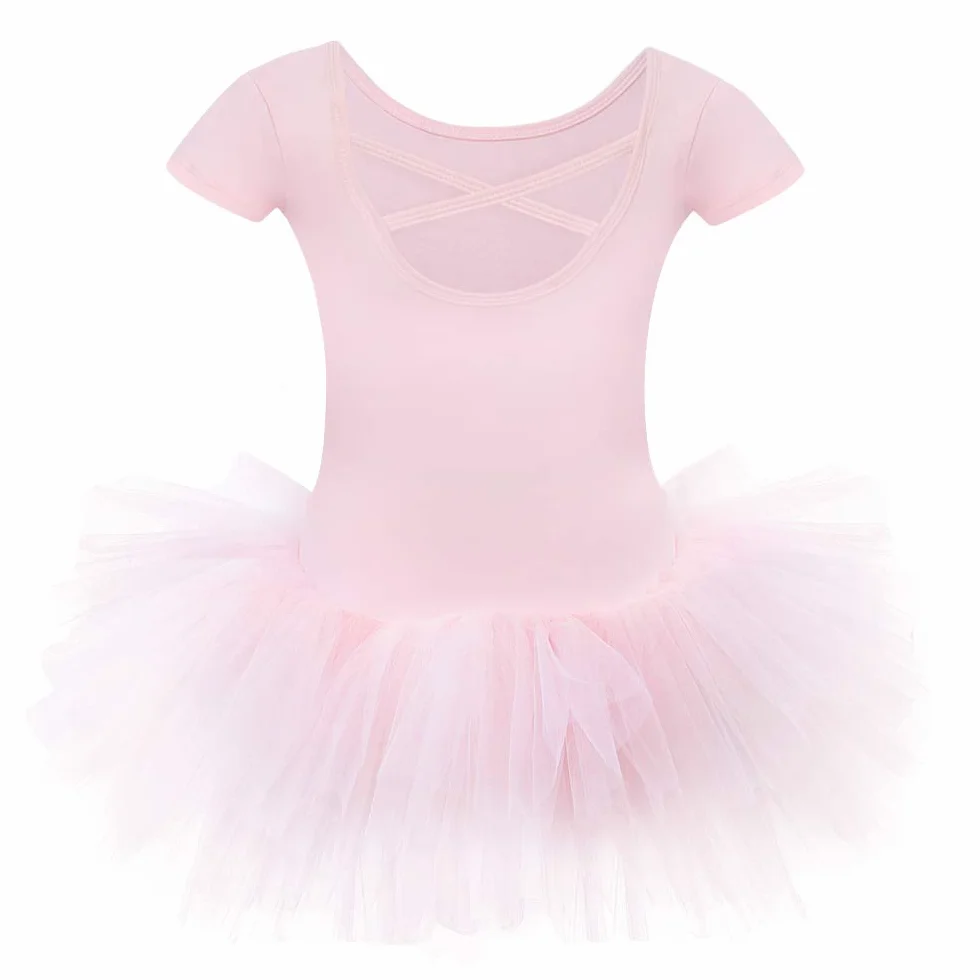 Bezioner Robe de Ballet Justaucorps en Coton Manche Courte pour Fille