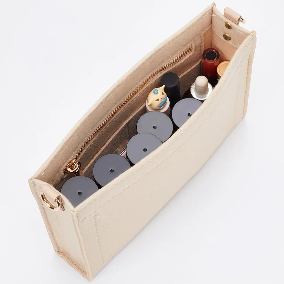 WADORN Insert D'Organisateur de Sac à Main en Feutre 23x15.5x4.5 cm Beige