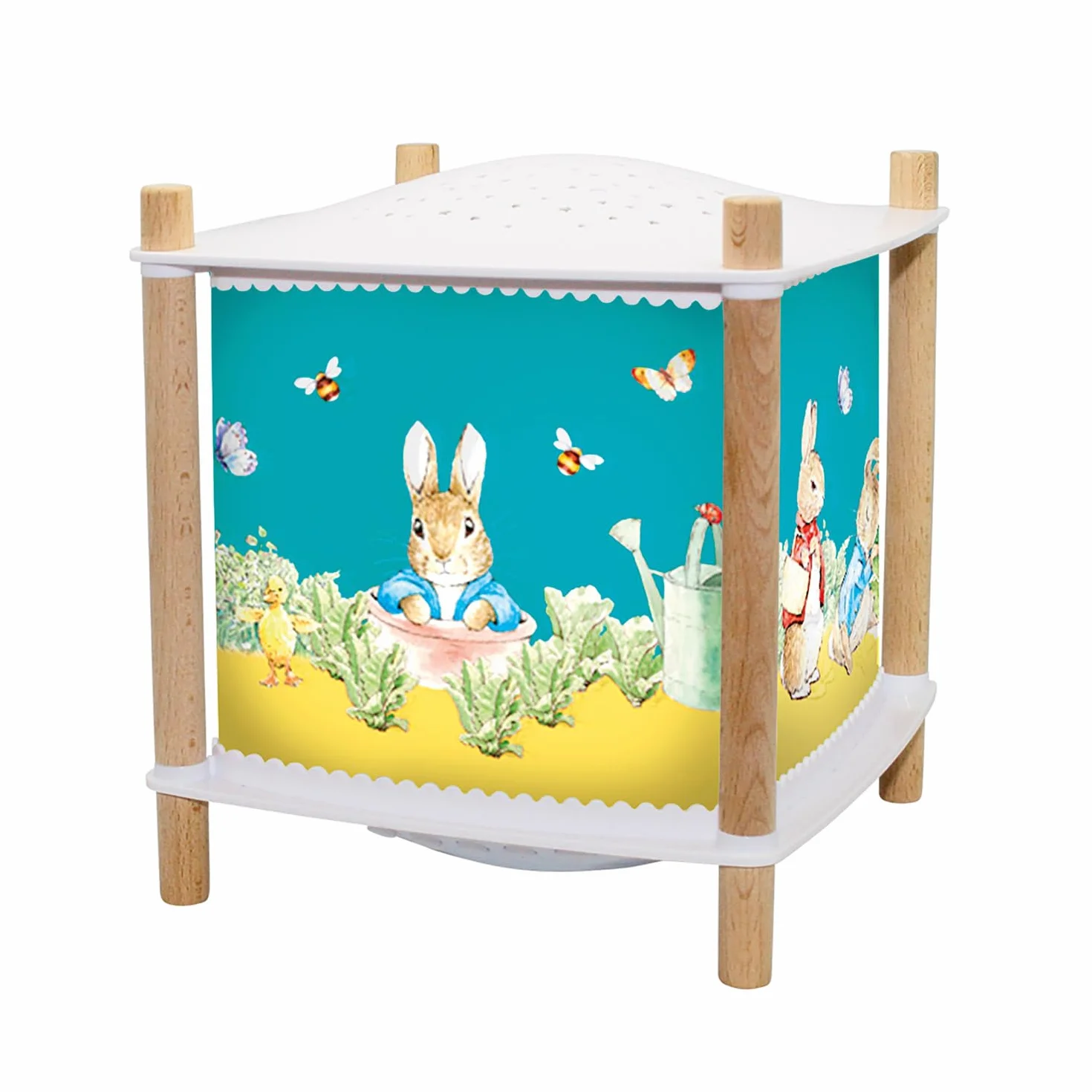 Trousselier Peter Rabbit Veilleuse Bébé Musicale Lumineuse Lanterne ReVOLUTION 2.0 Cadeau Naissance Rechargeable USB Projecteur Ciel Etoilé Détecteur de Pleurs
