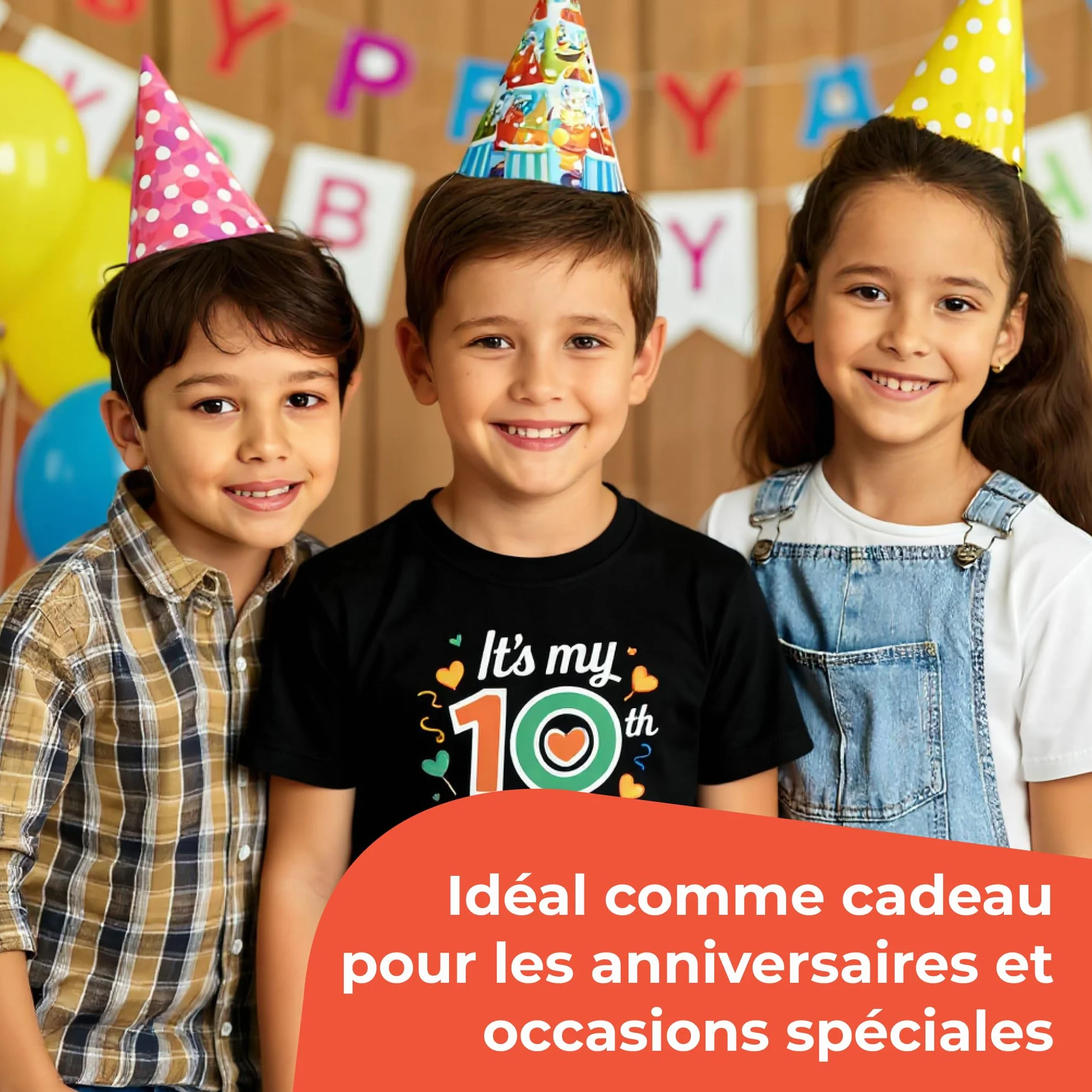 Cimpress T-Shirt Enfant Personnalisable 100% Coton Col Rond Imprimé Photo Plusieurs Tailles Lavable en Machine
