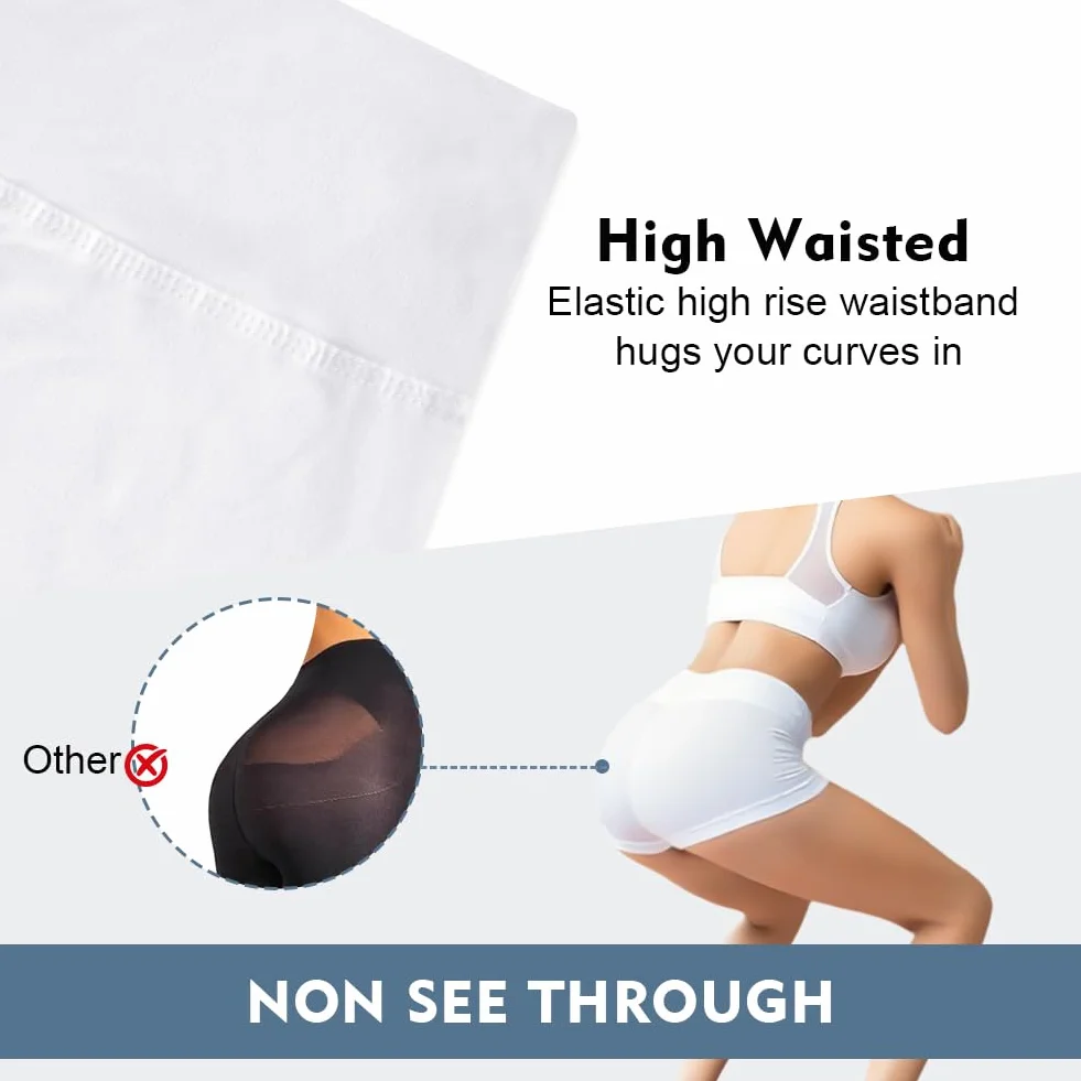 Shorty Taille Haute Anti-Transparent Hot Pant de Sport Push Up Mini Leggings Confortable Respirant Yoga Fitness Course à Pied