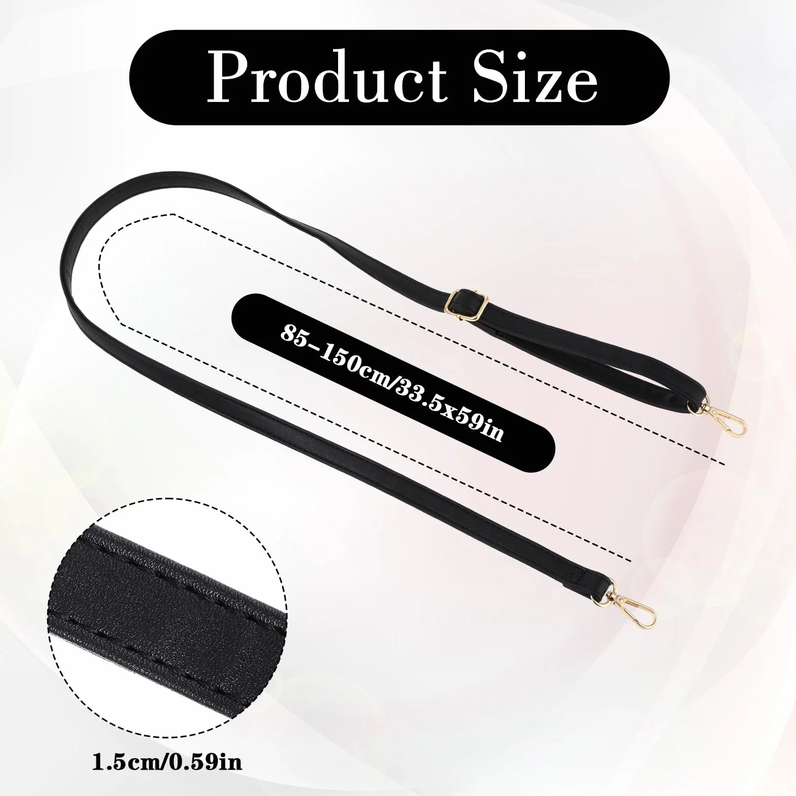 Amabro Sangle de Rechange réglable en Cuir synthétique pour Sac à Main (85-150 cm)
