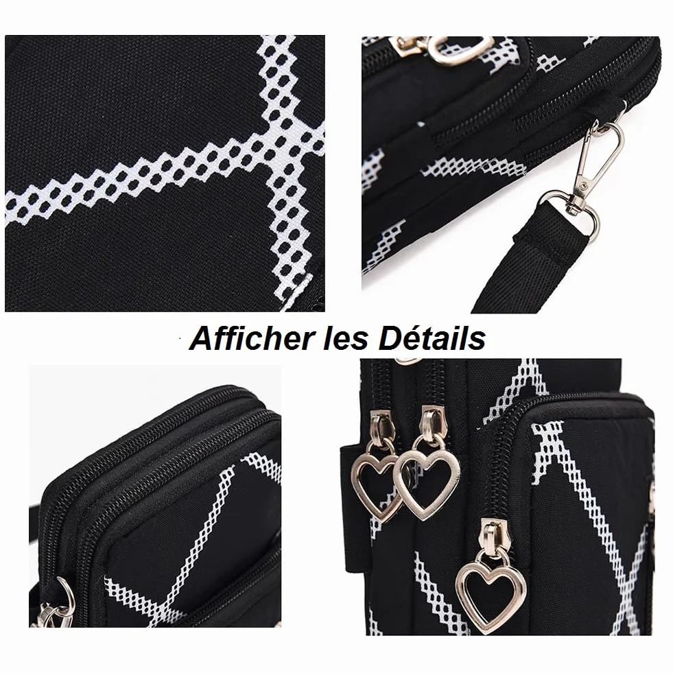 Petit Sac Téléphone Portable Femme Bandoulière Portefeuille Crossbody
