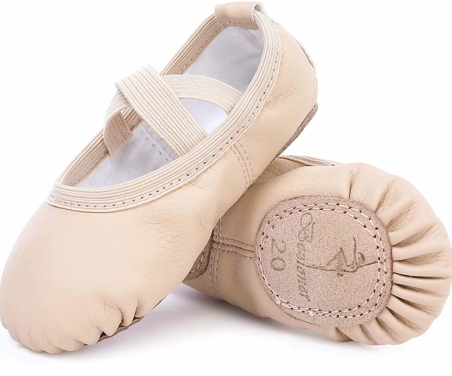 Chaussures de Danse Classique Cuir Demi Pointe Ballerine pour Enfants et Femme