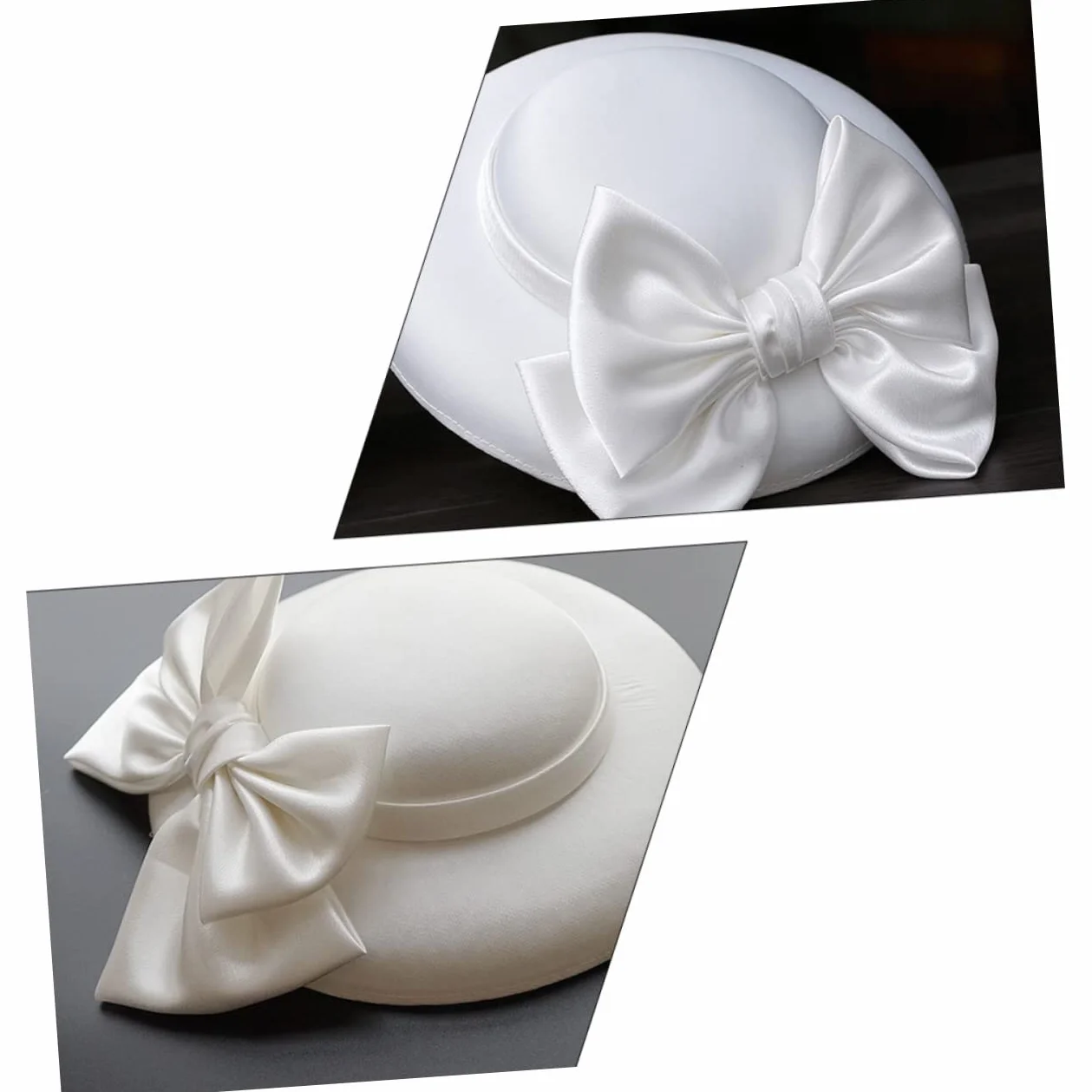 Bibi mignon de mariée classique chapeau seau Bowknot blanc pour femme mariage fête
