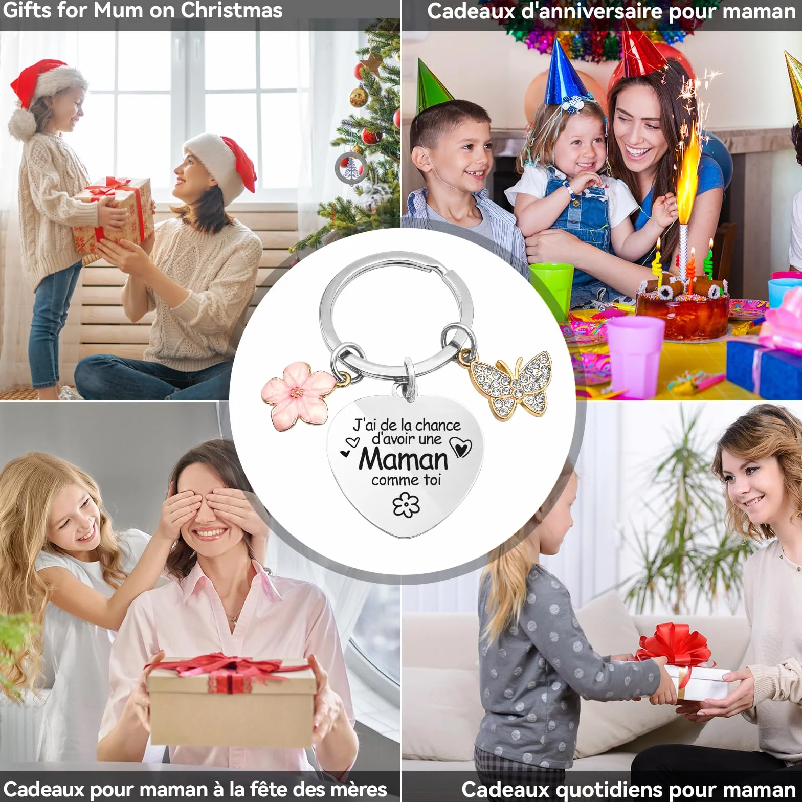 Porte-Clefs Fête des Mères Cadeau Maman Anniversaire Noël