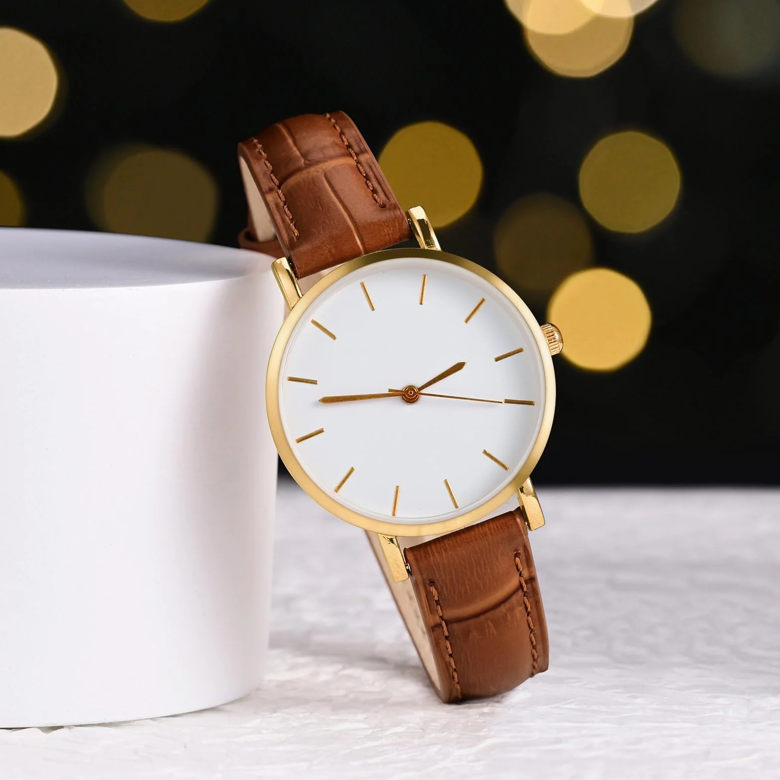 WOCCI Bracelet de Montre pour Femme en Cuir Gaufré Grain d'Alligator, 12mm-20mm