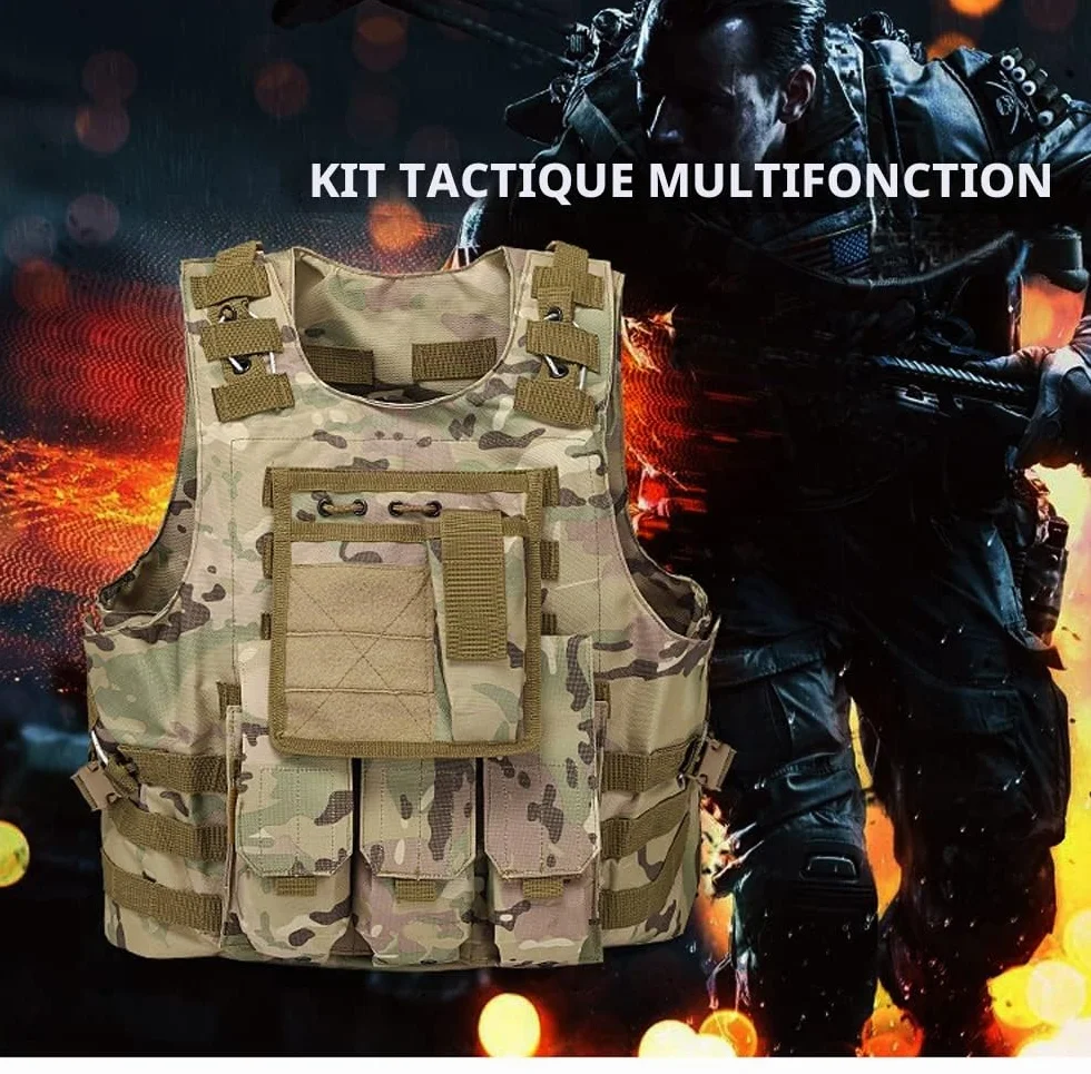 Gilet tactique militaire de chasse airsoft