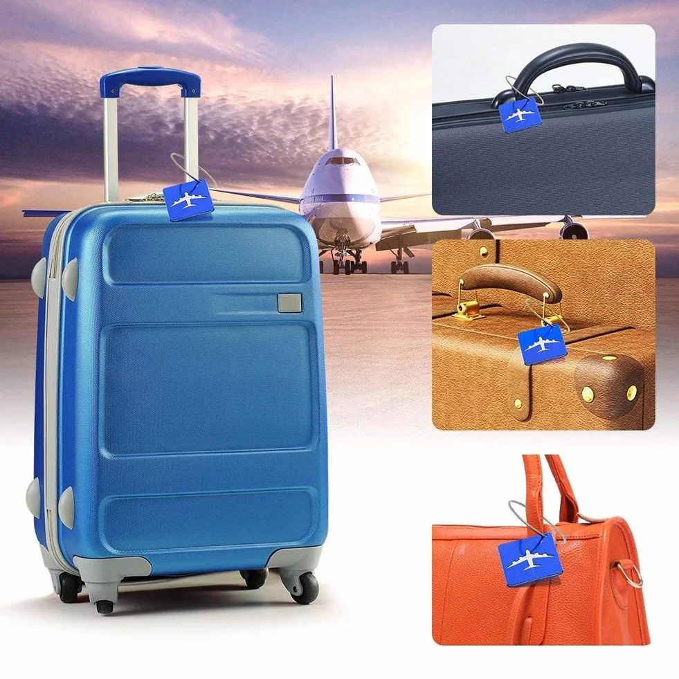 Yizhet Étiquette Bagage 6 Pièce en Alliage d'Aluminium avec Cordes en Acier Inoxydable et Carte PVC étanche