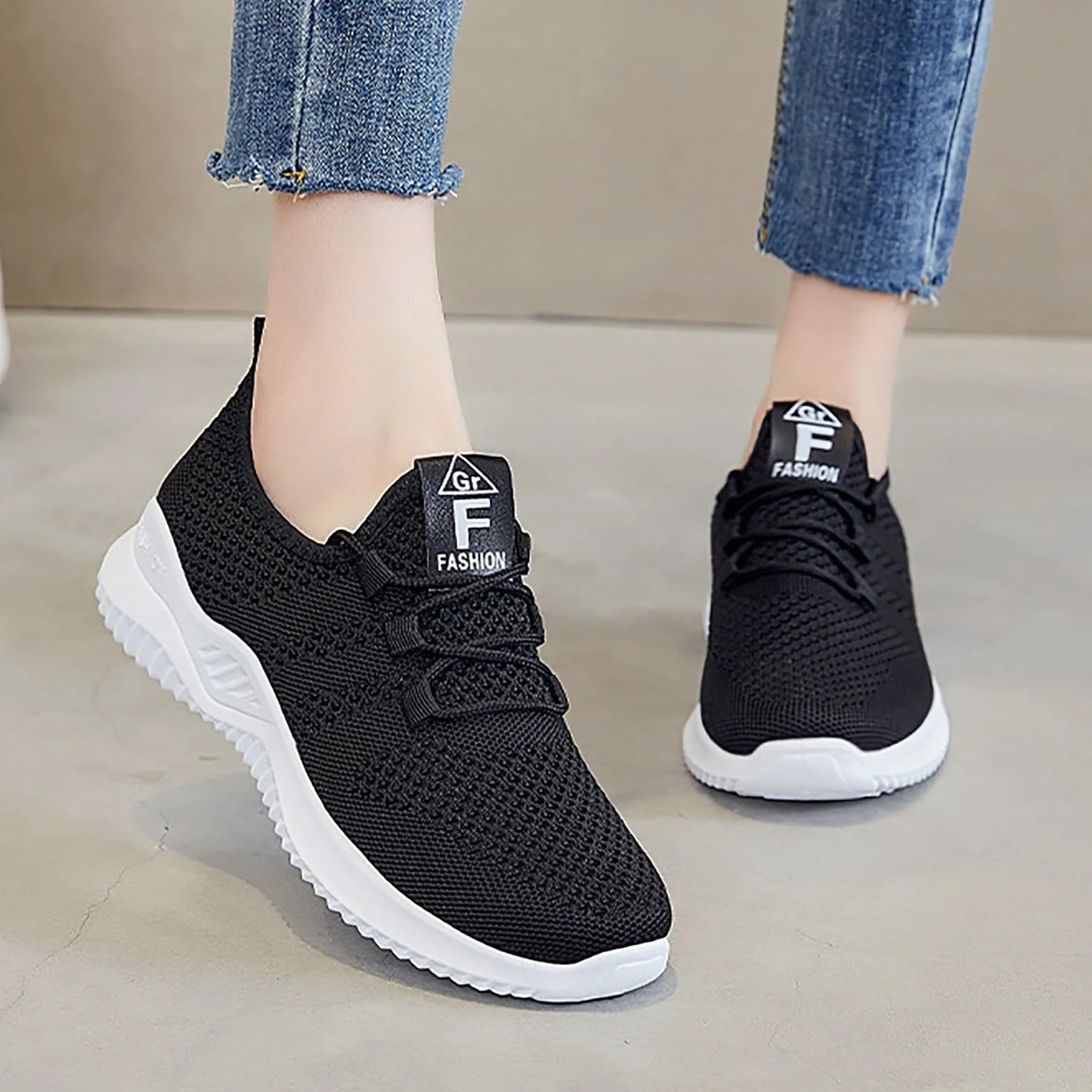 Femme Chaussures de Course Fitness Sport Running Slip on Outdoor Walking Legere Respirante Baskets Confortables Sneakers 36-42 EU