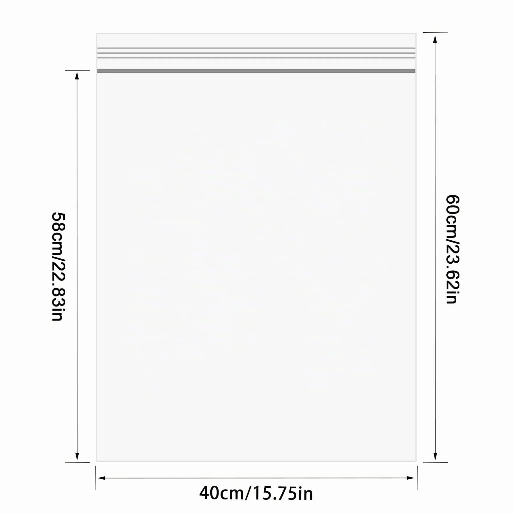 Sacs refermables en plastique transparent 40 x 60 cm Lot de 25 - Sachets Zippé Hermétiques