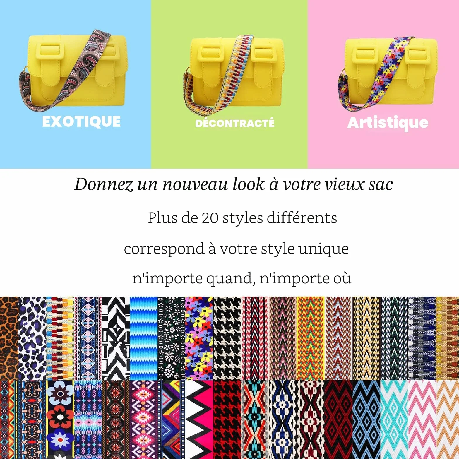 Sangle Bandoulière Réglable pour Sac à Main Femmes 3.8cm Or Remplacement Purse Straps