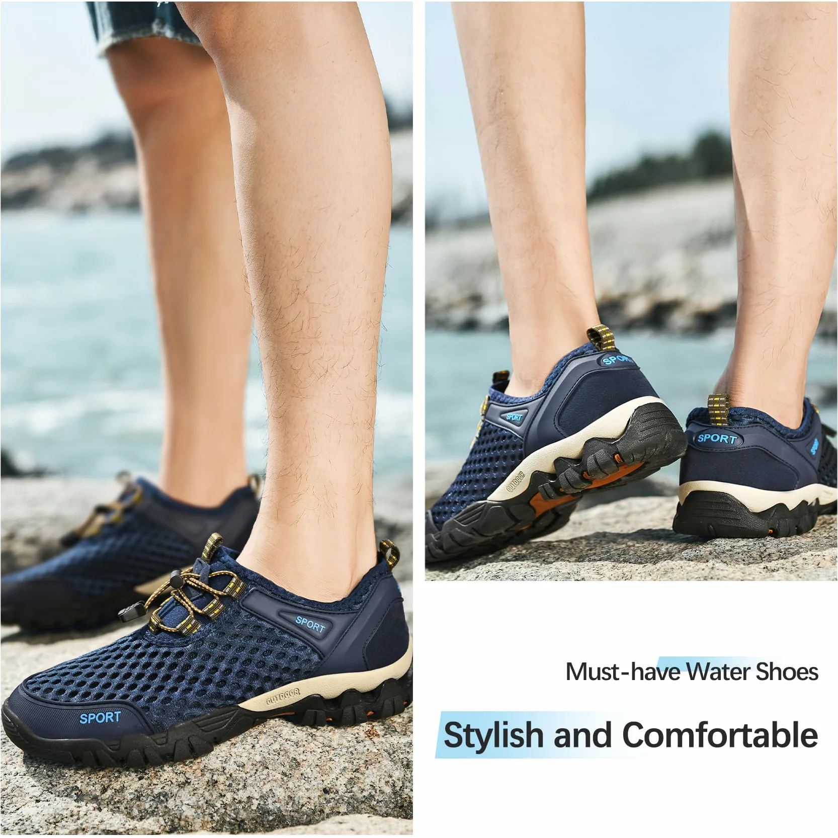 Chaussures d'Eau Hommes Aquatiques Plage Natation Séchage Rapide