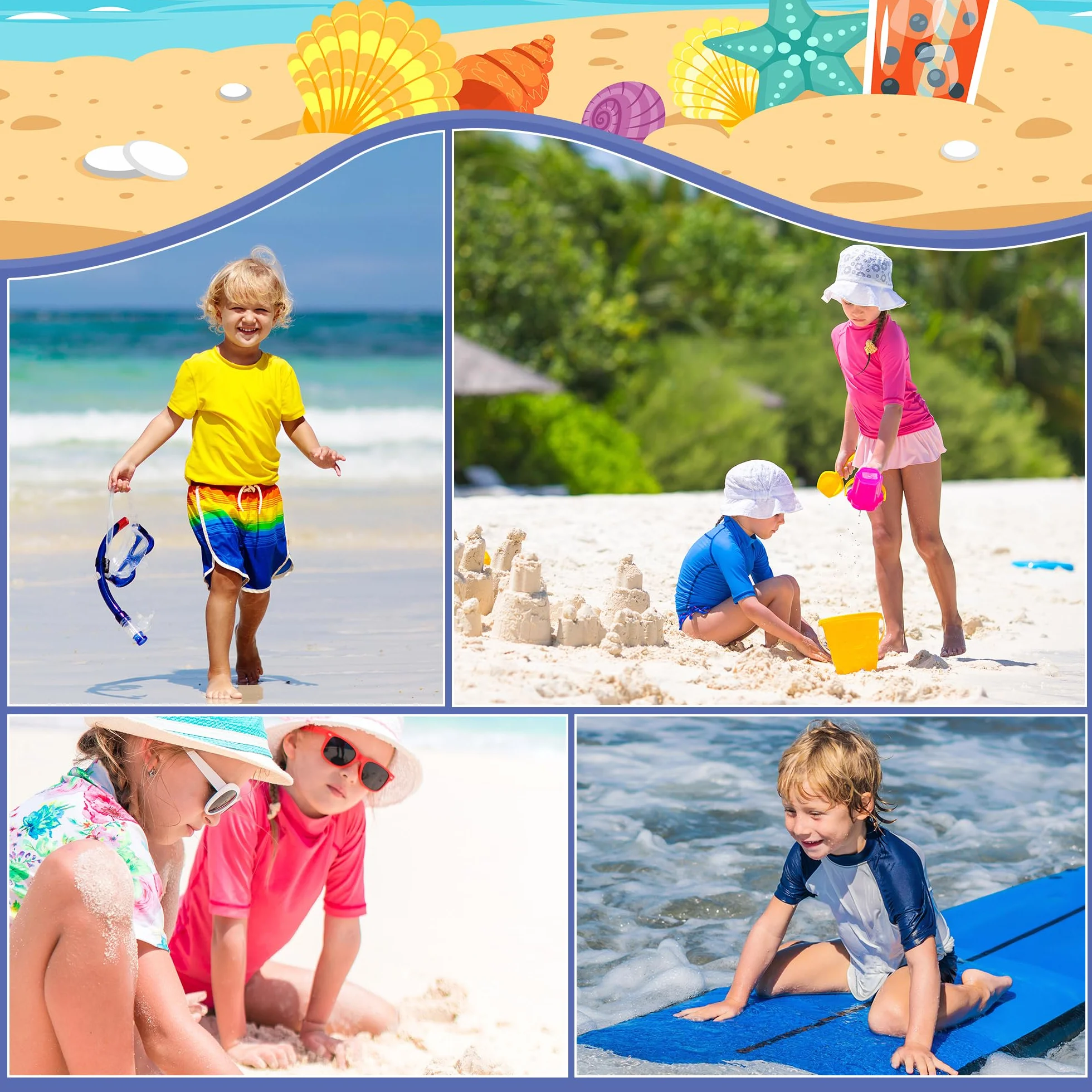 BIG ELEPHANT Maillot de Bain Anti-UV 3 Pièces pour Garçon Rashguard Manche Courte Surf Natation