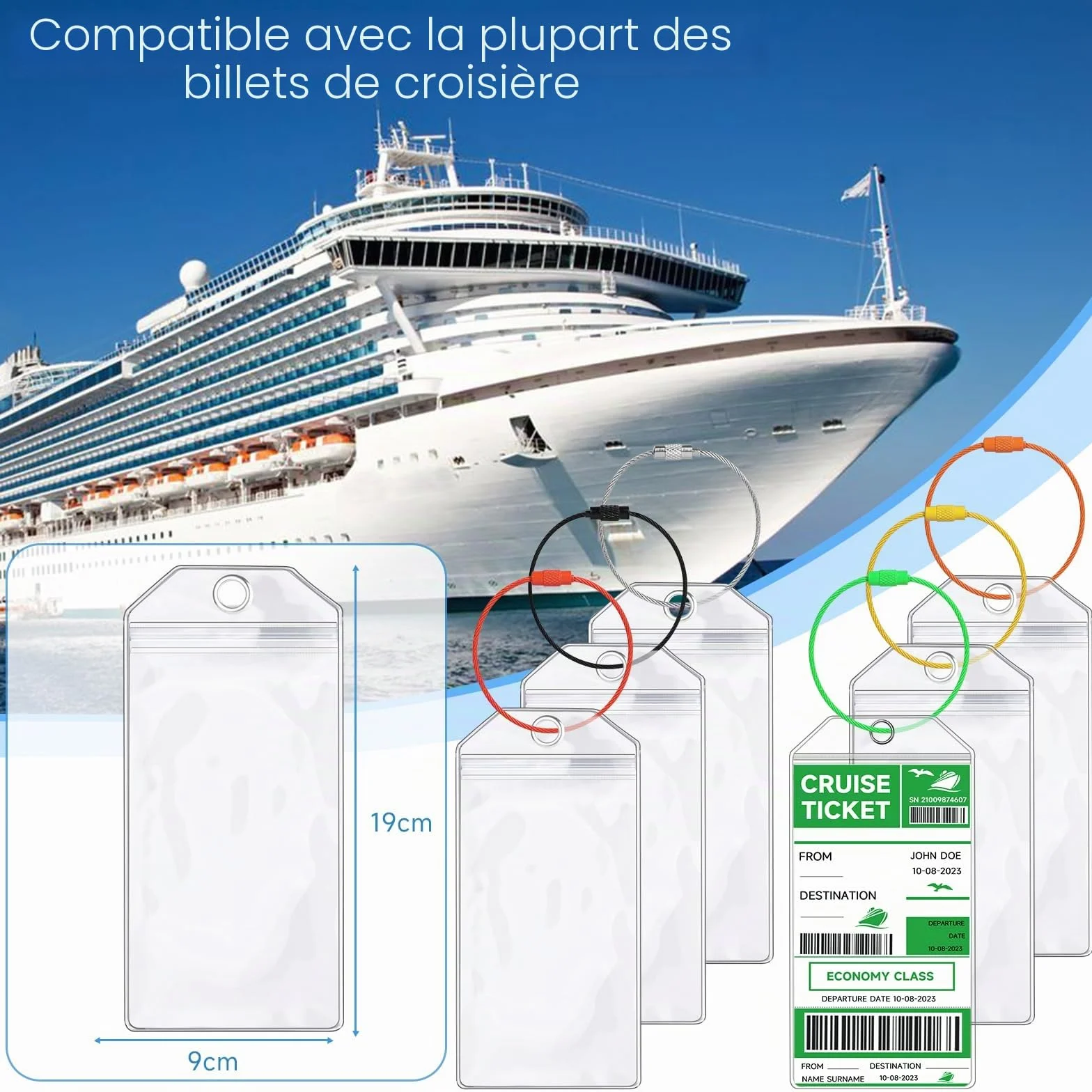 Alyvisun 6 Pièces Porte-Étiquettes de Bagage en PVC pour Valise Voyage Avion