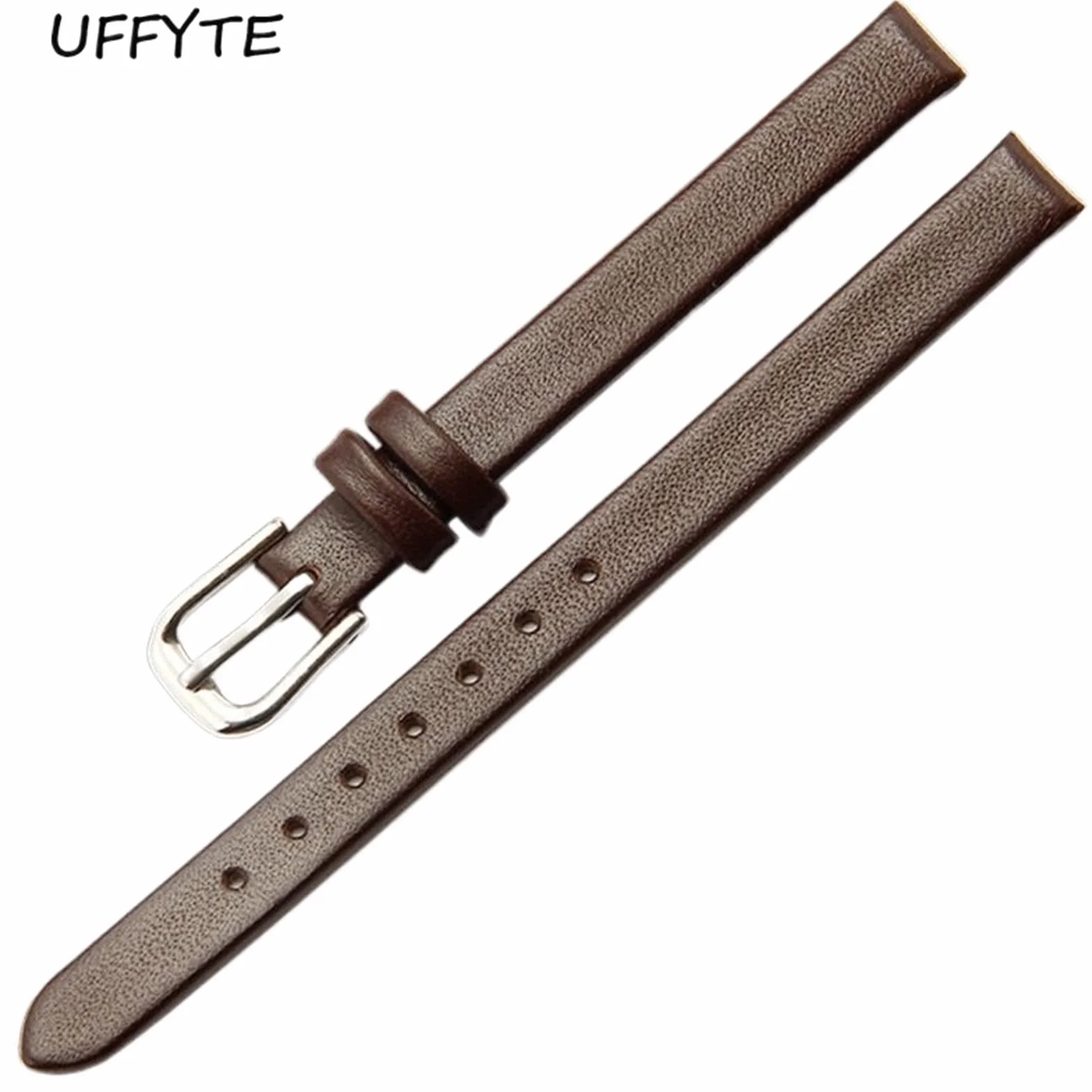 Bracelet de Montre en Cuir Souple pour Femme - 8mm, Noir