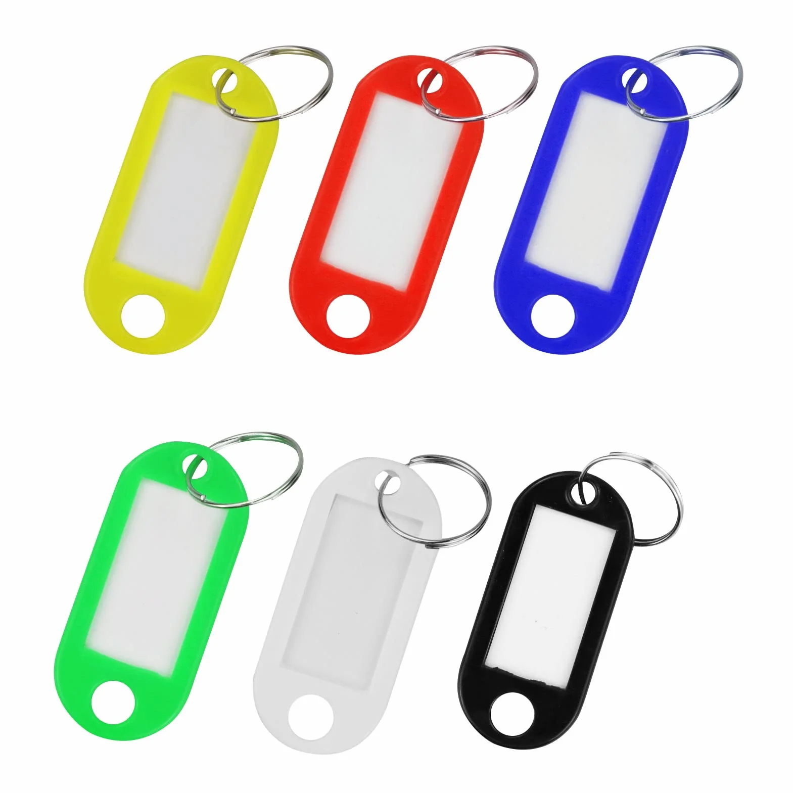 Porte Clef Etiquette Plastique 6 Couleurs Inscriptibles pour Clés Maison Bagages