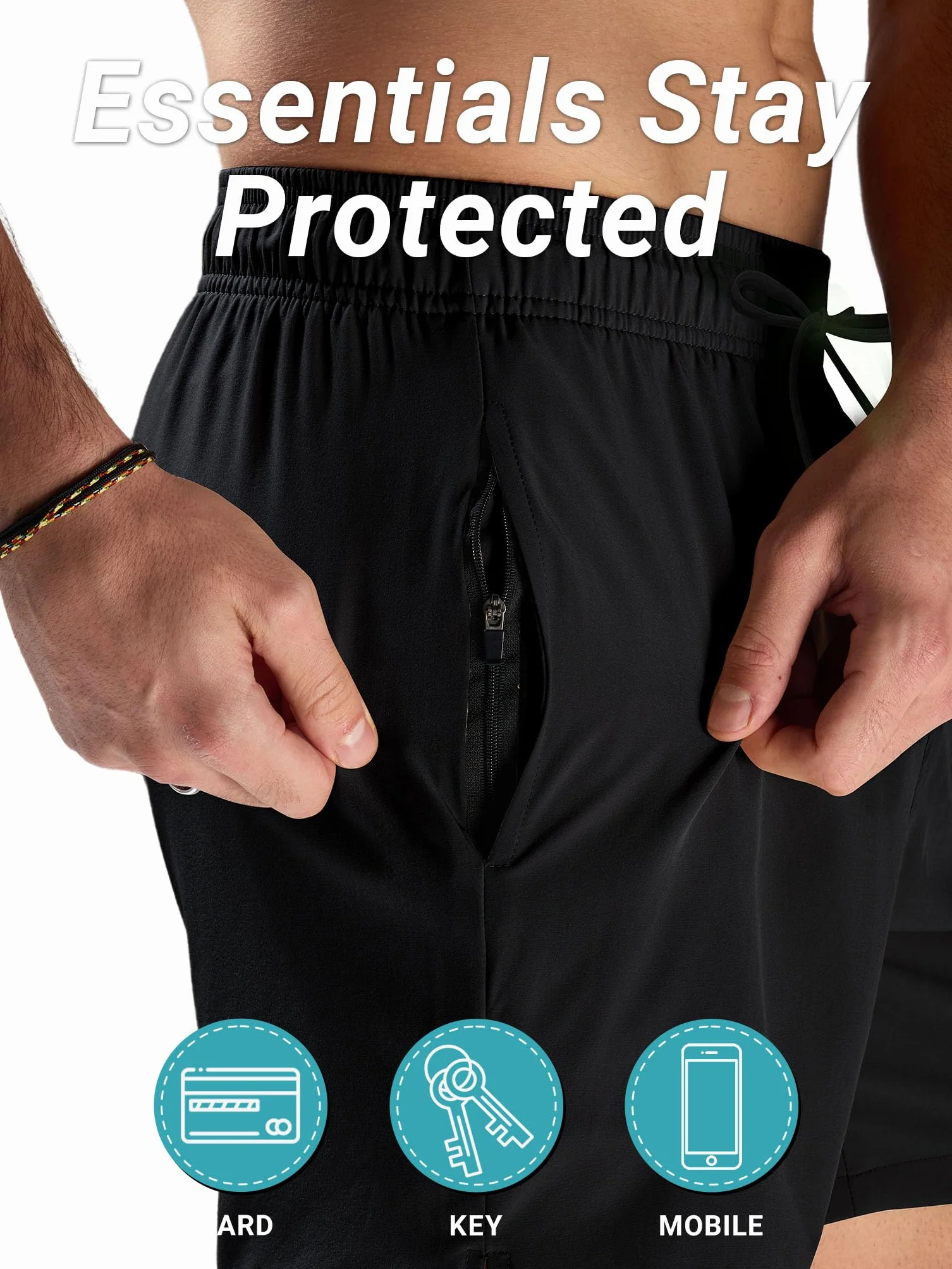 Arcweg Short de Bain Sport Bermuda Séchage Rapide Homme Cordon Réglable Élastique S-XXL