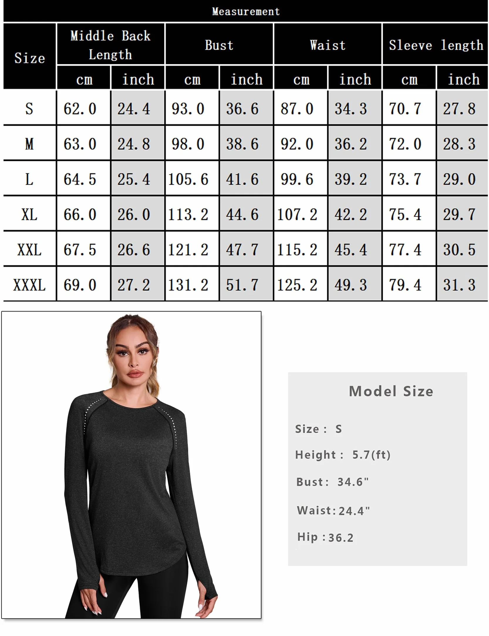 Tee Shirt Sport Femme Anti UV Manches Longues UPF 50+ Col Rond Course Running Yoga