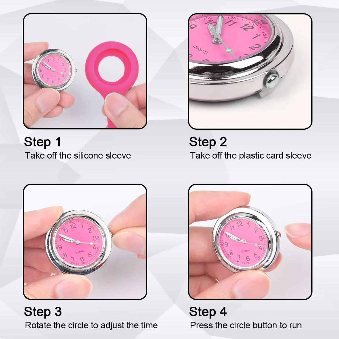 Vicloon Montre à Gousset Infirmière 3pcs Broche Silicone