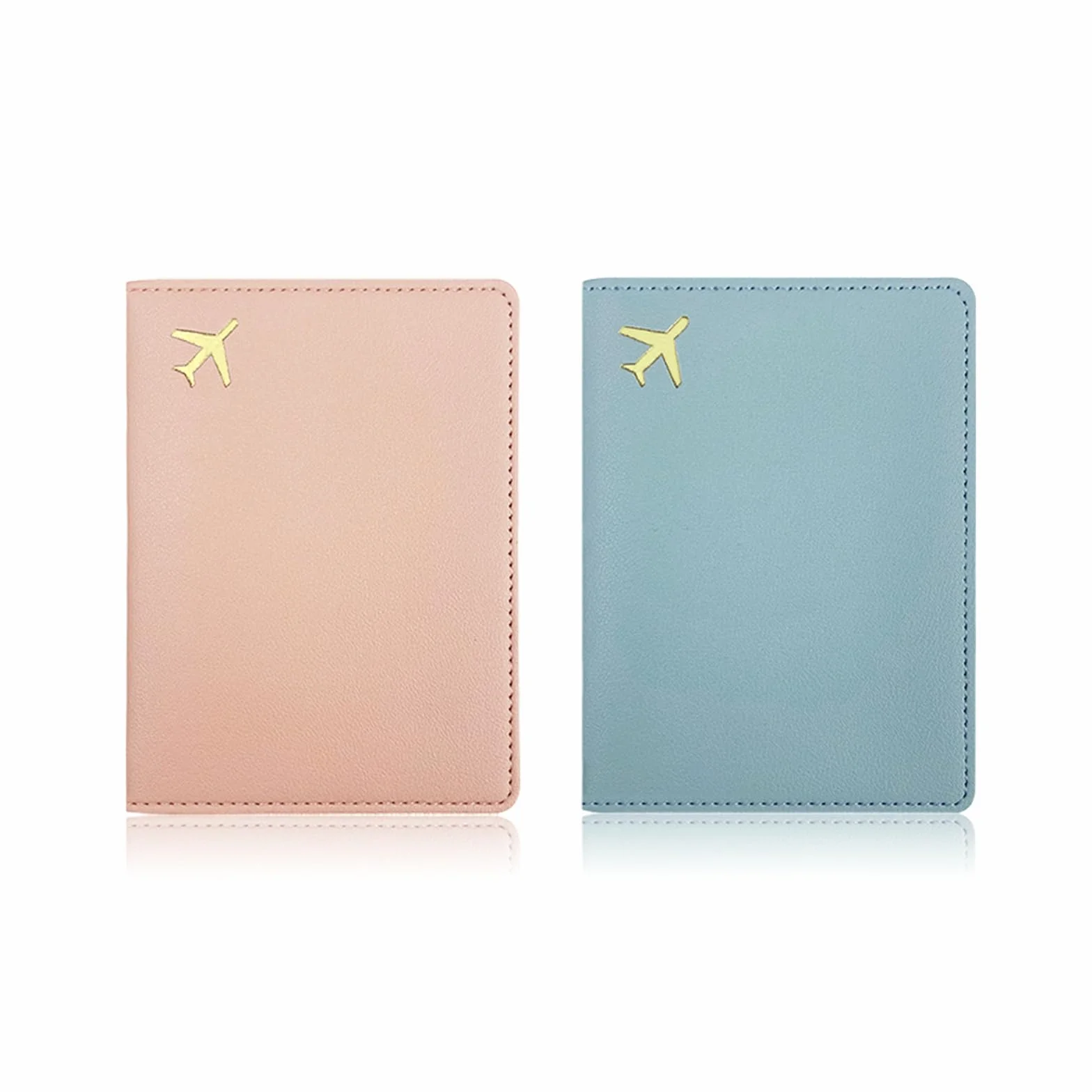 Lot de 2 Porte-passeports en Cuir Synthétique pour Documents de Voyage
