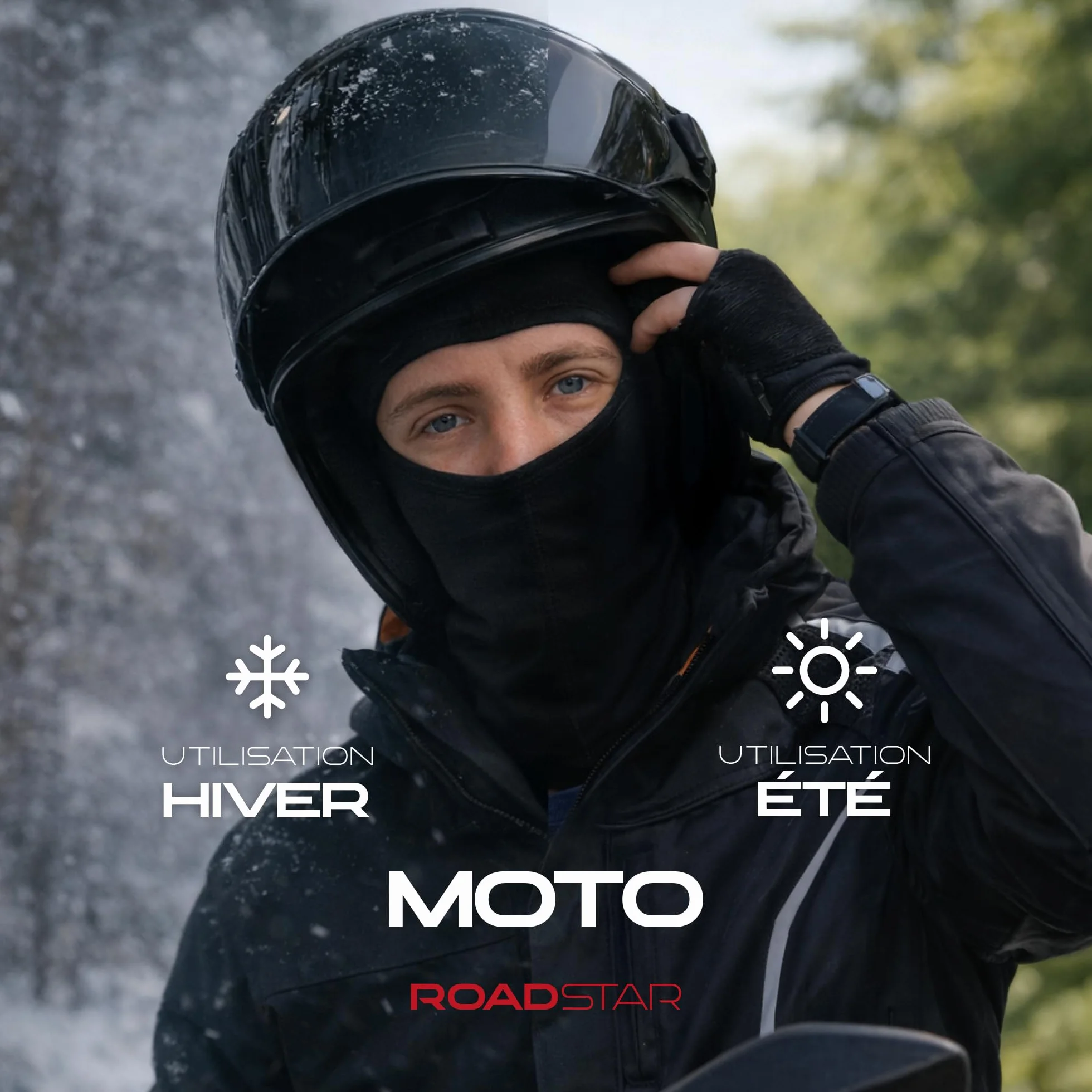 ROAD-STAR Cagoule 100% Coton Noir