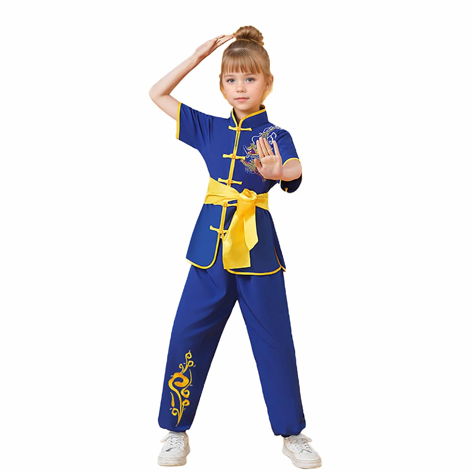 Costume Chinois Wing Chun Enfant, Tenue Kung Fu Traditionnelle Garçon Fille