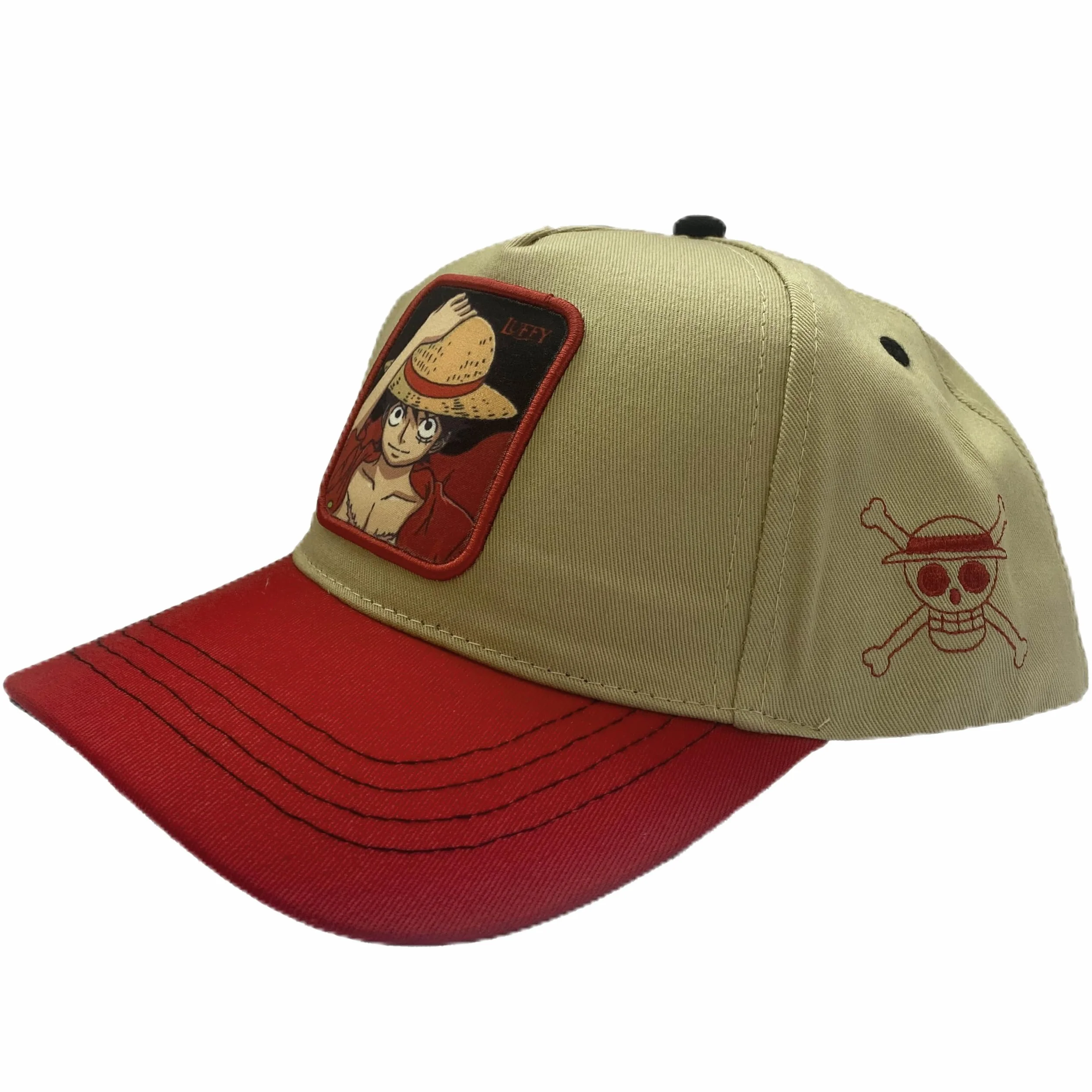 One Piece Casquette de Baseball Beige Rouge Taille Unique