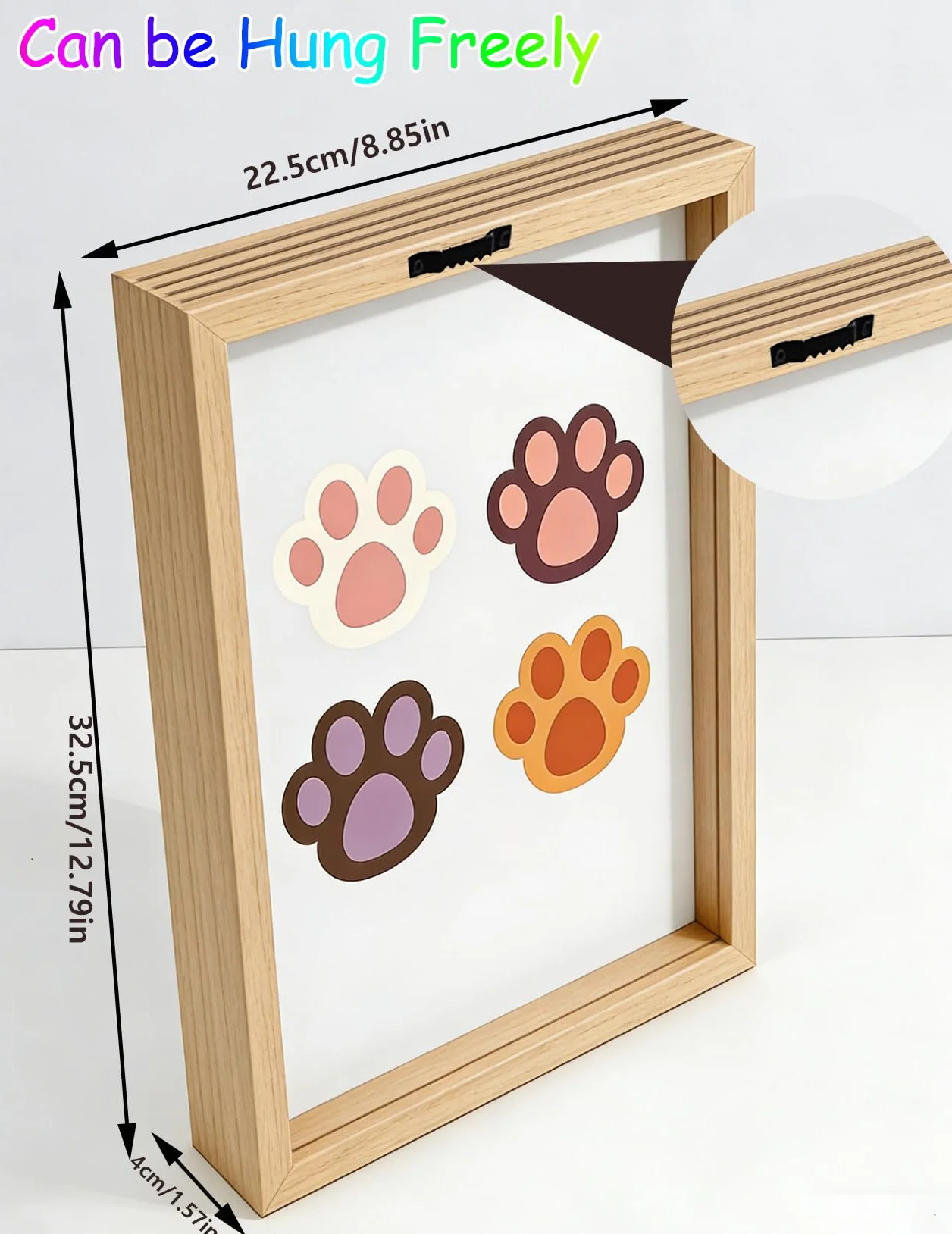 SciFiVisi Cadre Empreintes Main Bébé LED 4 Empreintes Noir Cadeau Baptême
