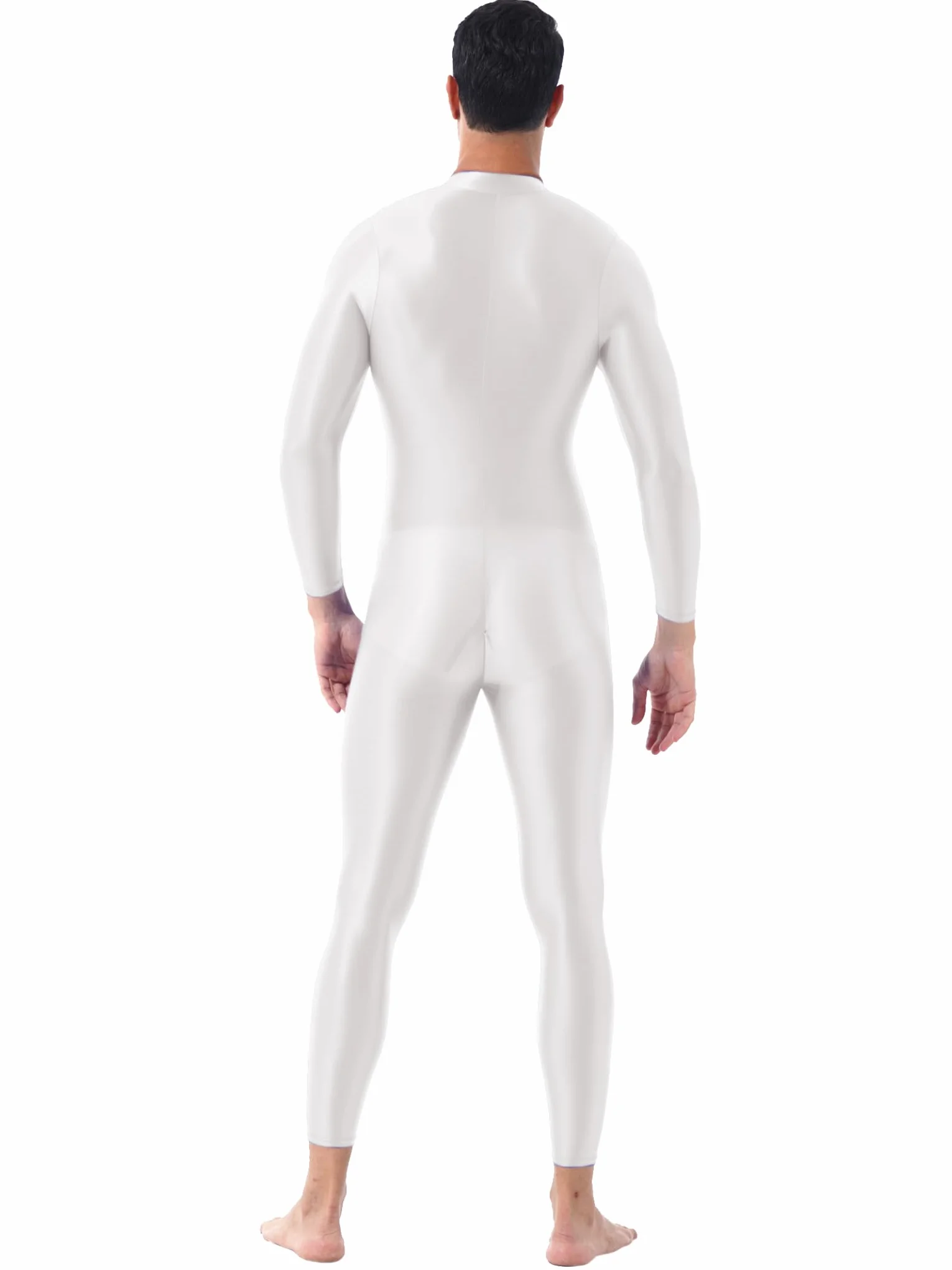 Combinaison Moulante À Fermeture Éclair pour Homme Body Sportif Élastique Justaucorps