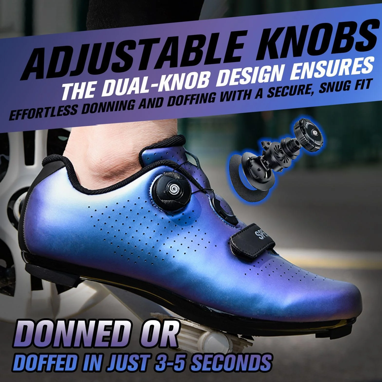 Chaussures Cyclisme Couleur Unie Hommes Femmes Route VTT Compatibles SPD SPD-SL Look