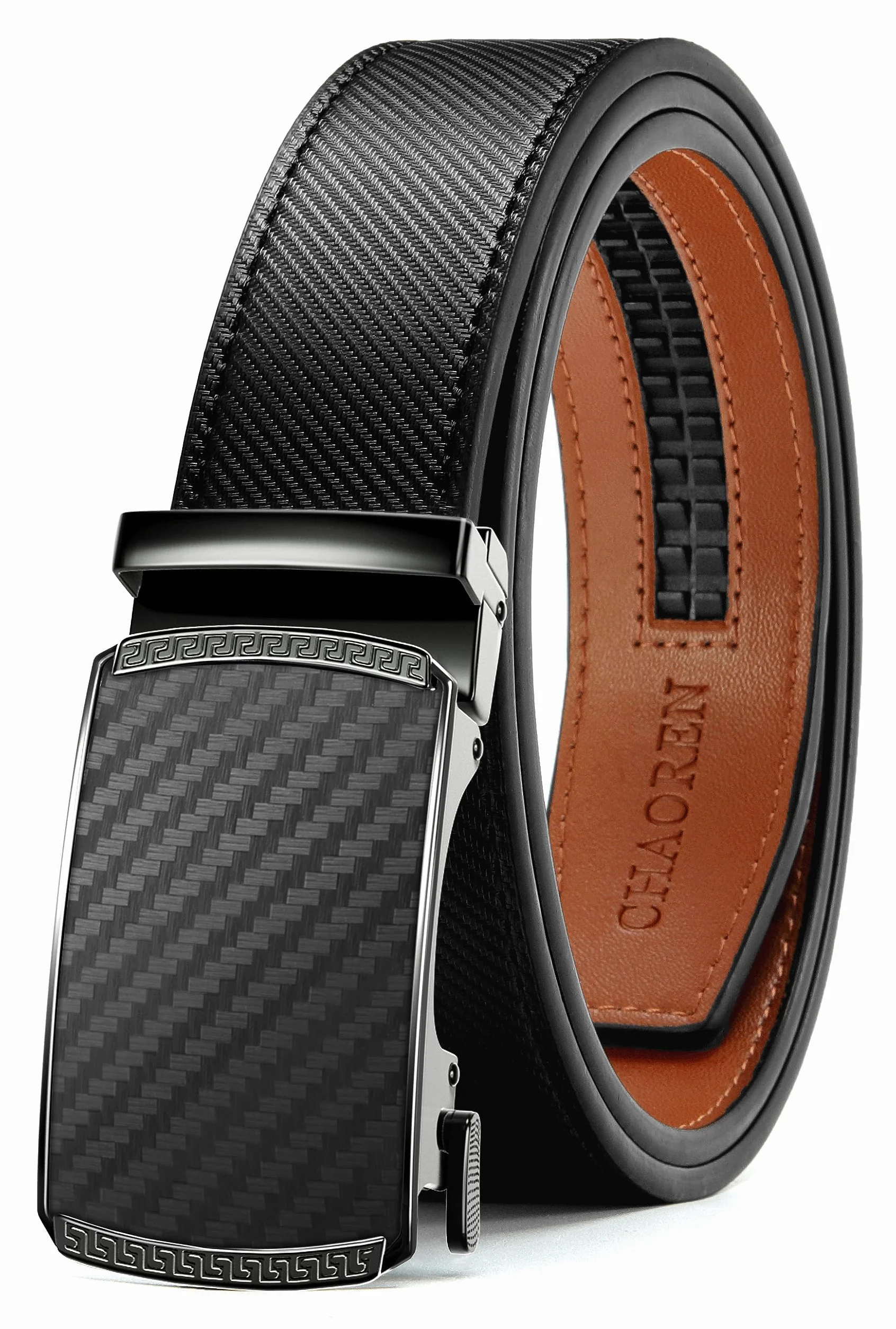 CHAOREN Ceinture Homme Cuir Automatique 35mm Taille Ajustable