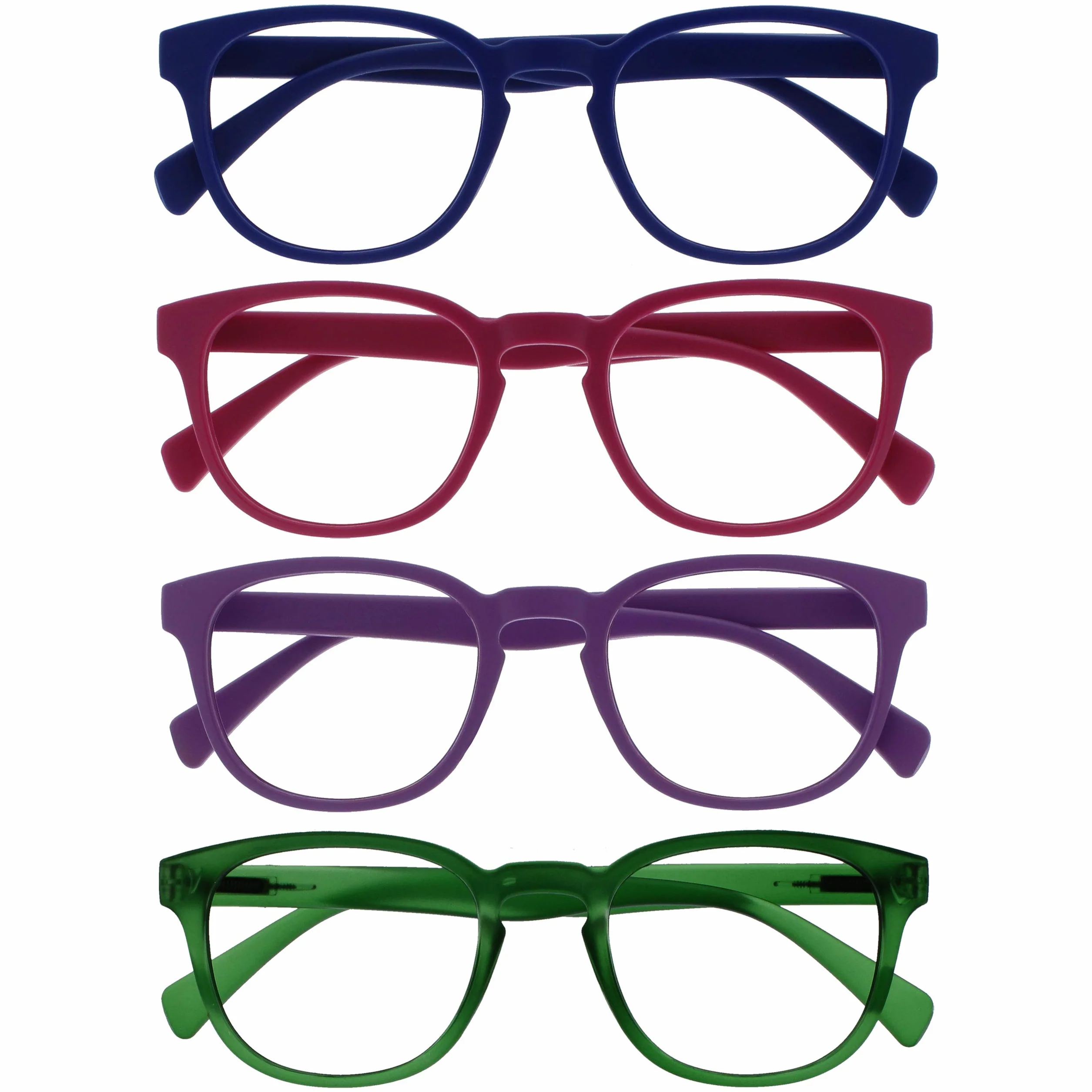 OPULIZE Lunettes De Lecture Rétro Rond +2,00 Bleu Rose Pourpre Vert Hommes Femmes