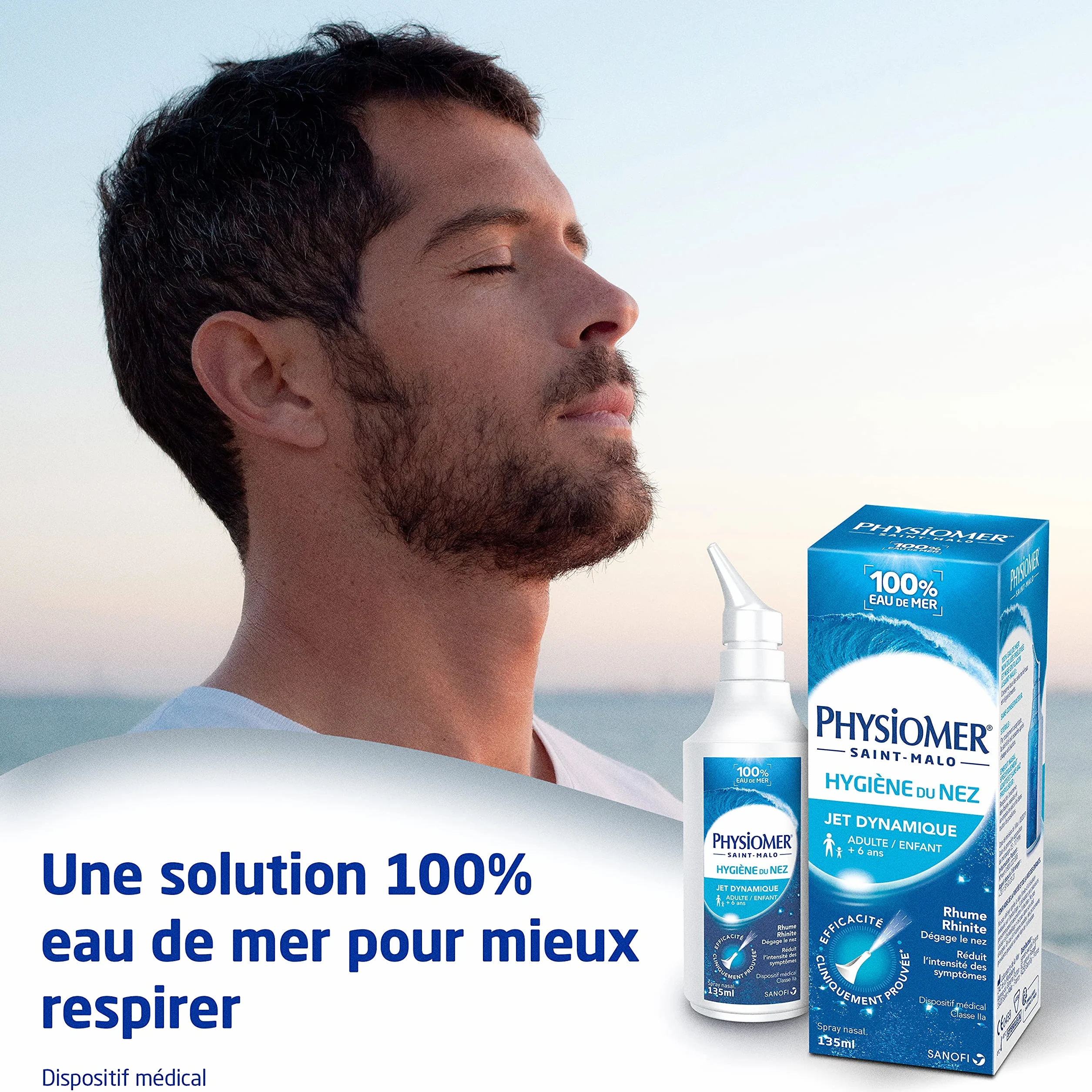 Physiomer Jet Dynamique Spray Nasal 135ml Lot de 2 - Dispositif Médical Hygiène Nez