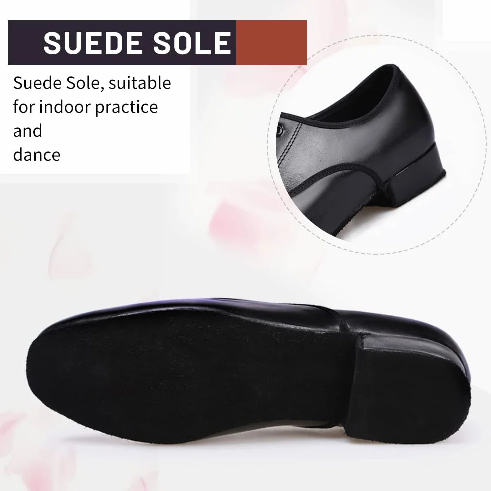 Chaussures de Danse Latine Homme Lacets Professionnelle Salsa Tango Entrainement Salle de Bal Danse