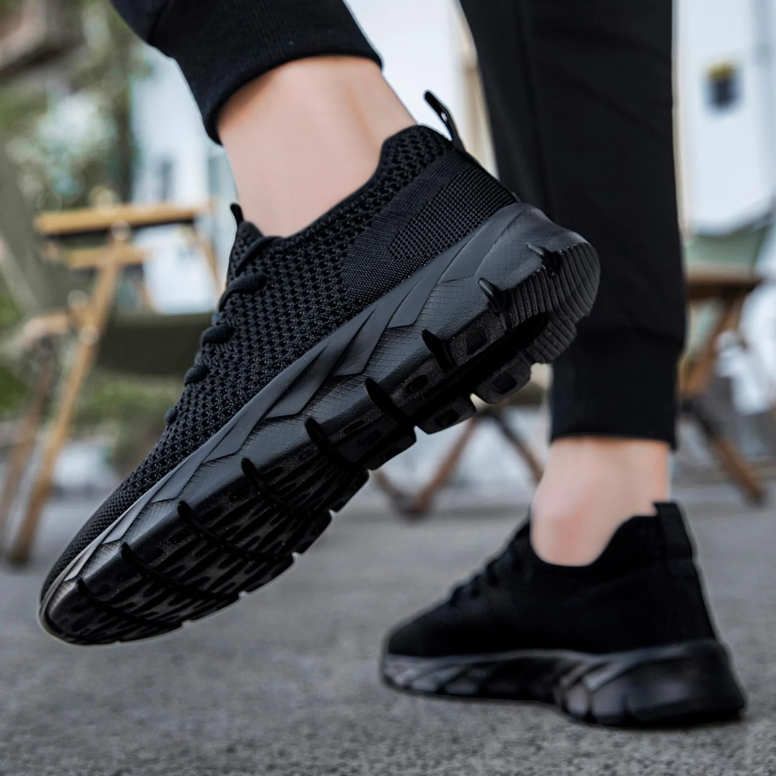 Baskets Hommes Chaussures De Course sur Route Sneaker Gym Athlétique Respirant Sports De Plein Air Jogging Léger Confortable