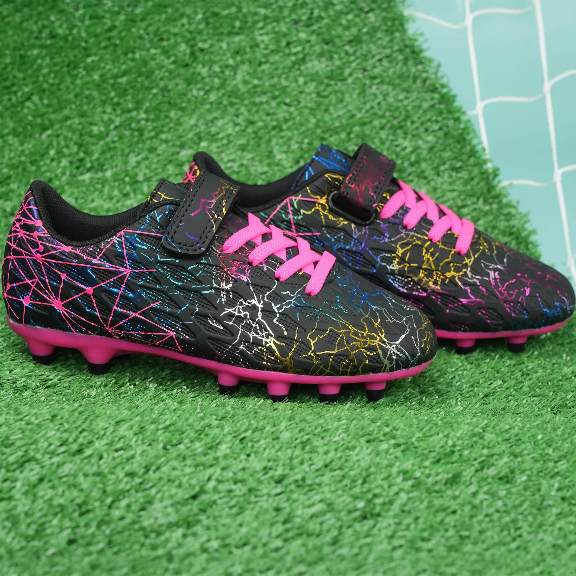 JABASIC Chaussures de Football Enfants avec Protège-Tibias et Chaussettes
