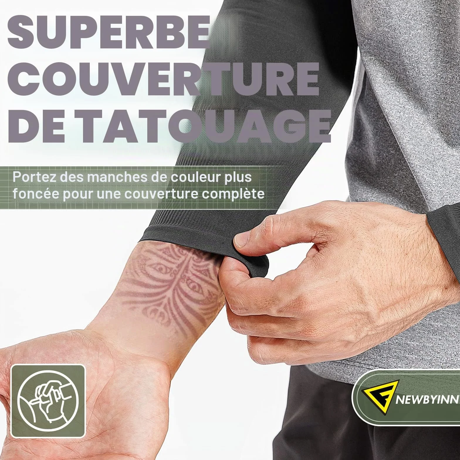 Manchettes de Bras Anti-UV Compression Sport pour Hommes et Femmes