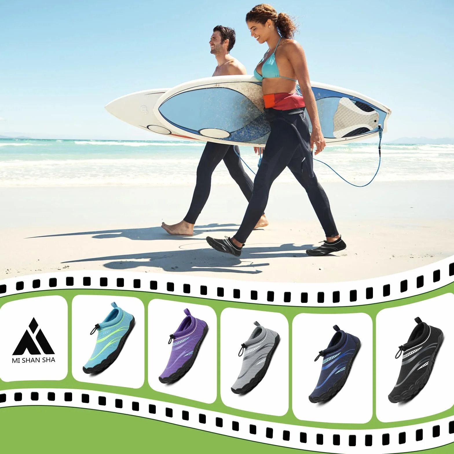 Mishansha Chaussure Aquatique Homme Femme Léger Antidérapant Respirant