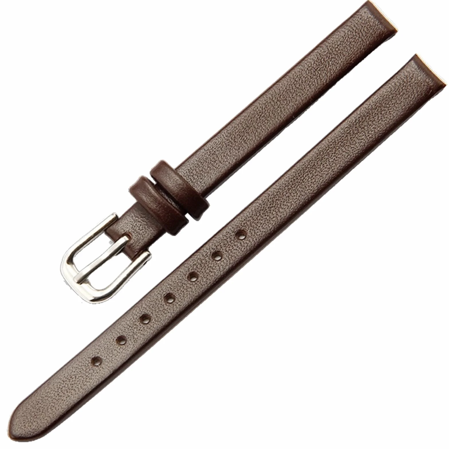 Bracelet de Montre en Cuir Souple pour Femme - 8mm, Noir